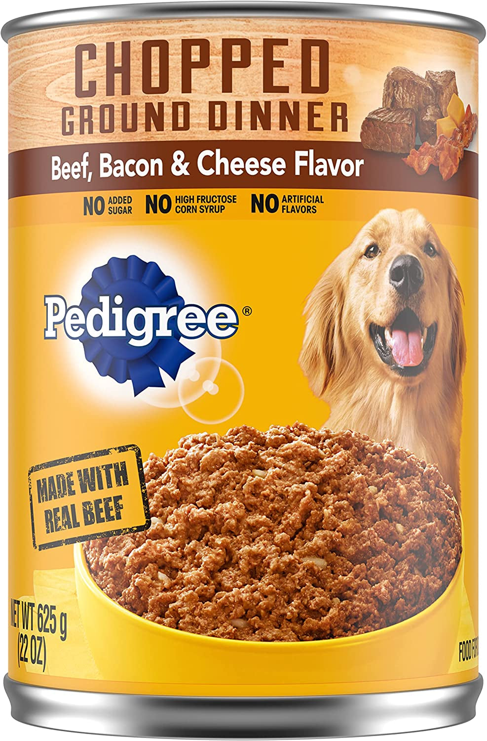 PEDIGREE CHOPPED GROUND DINNER Adult Canned Soft Wet Dog Food Combo with Chicken, Liver & Beef, 13.2 Oz. Cans (Pack of 12)