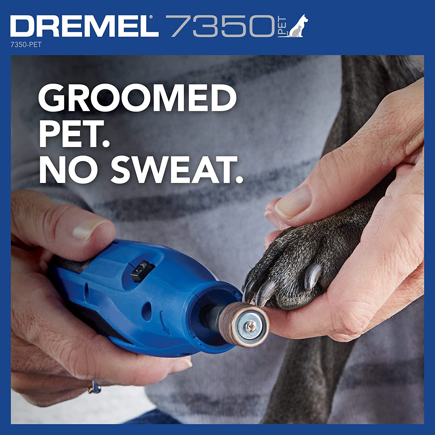 Dremel 7350-PET 4V Pet & Dog Nail Grinder, Easy-To-Use & Safe Nail Trimmer, Professional Pet Grooming Kit - Works on Large, Medium, Small Dogs & Cats - HappyTails