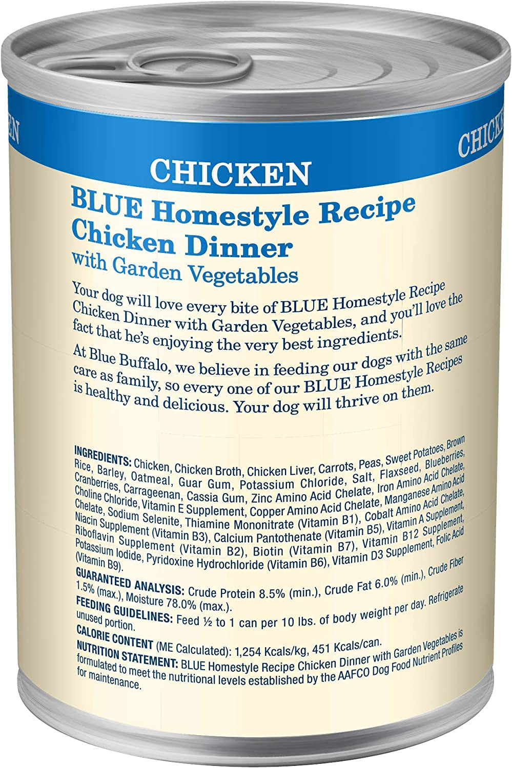 Blue Buffalo Homestyle Recipe Natural Adult Wet Dog Food, Chicken 12.5 Oz Cans (Pack of 12)