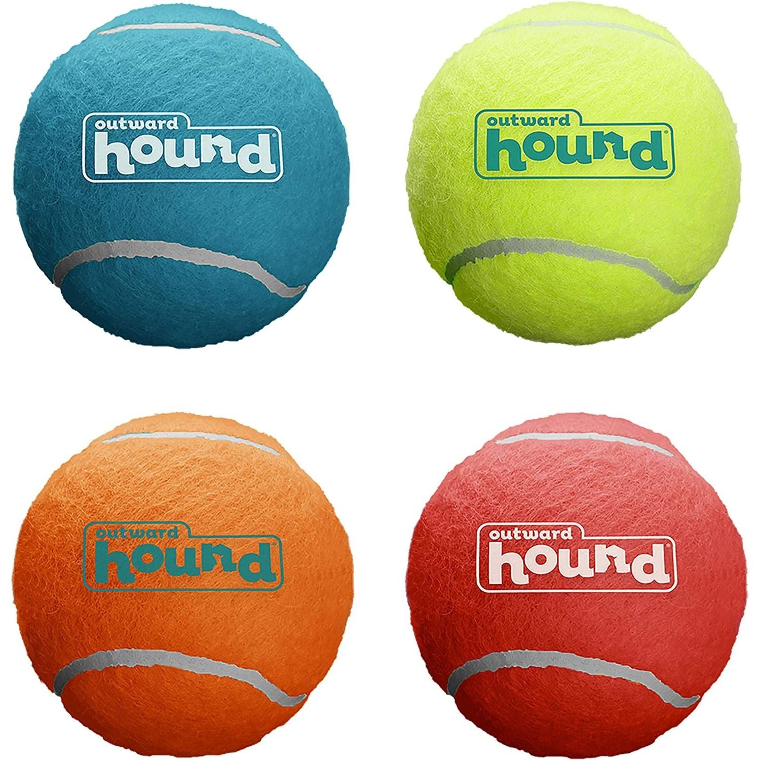 Outward Hound Squeaker Ballz Fetch Dog Toy, Medium - 4 Pack - HappyTails