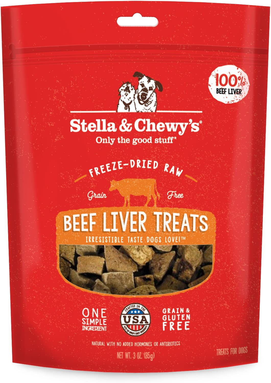 Stella & Chewy'S Freeze-Dried Raw Single Ingredient Lamb Liver Treats, 3 Oz. Bag