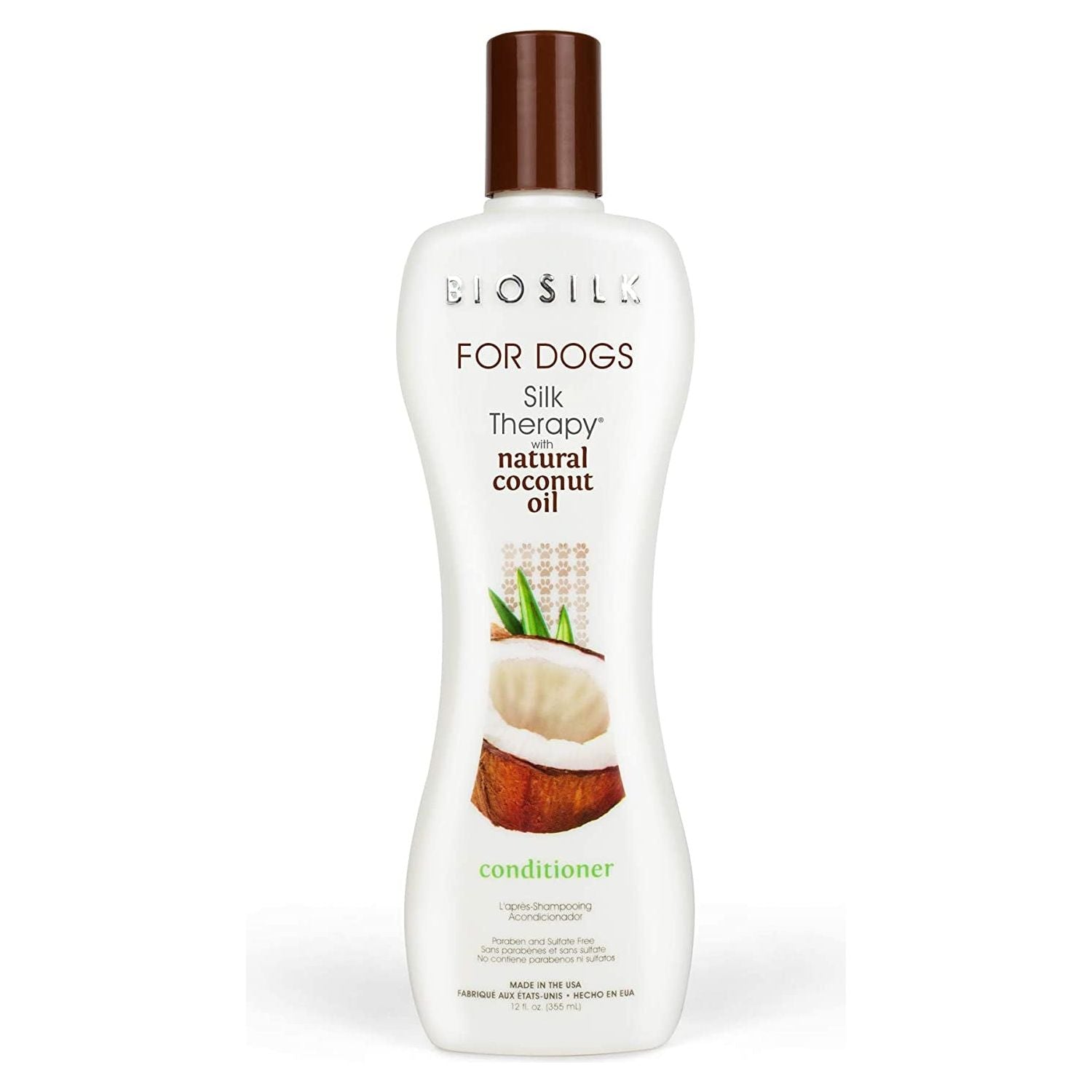 Biosilk for Dogs Silk Therapy Shampoo with Organic Coconut Oil | Coconut Dog Shampoo Waterless Shampoo | Dry Dog Shampoo from Silk Therapy for Fresh Dog Coats,Beige - HappyTails