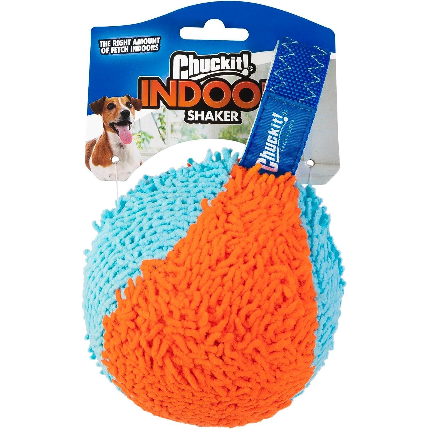 Chuckit! Indoor Fetch Ball Dog Toy (4.75 Inch), Orange and Blue - HappyTails