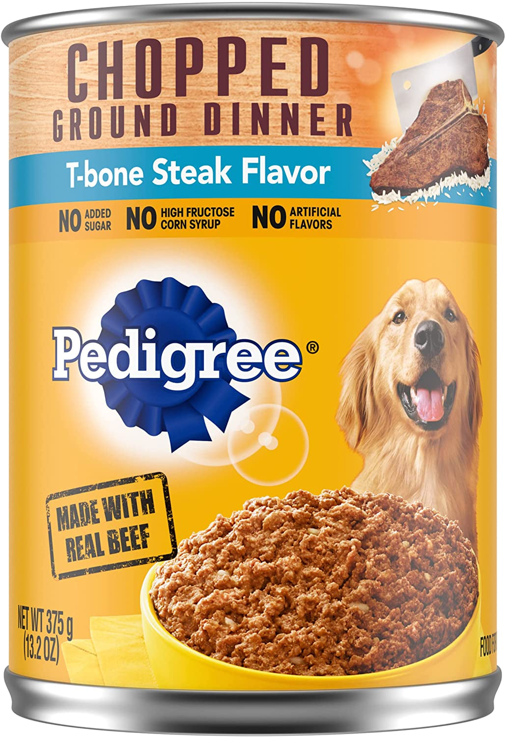 PEDIGREE CHOPPED GROUND DINNER Adult Canned Soft Wet Dog Food Combo with Chicken, Liver & Beef, 13.2 Oz. Cans (Pack of 12)