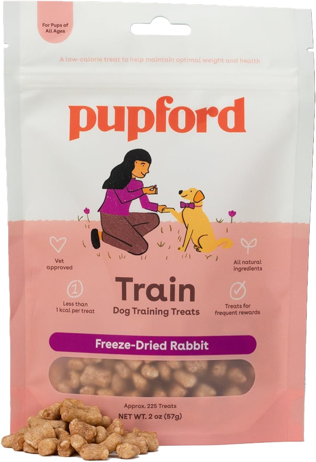 Pupford Freeze Dried Puppy & Dog Training Treats, 475+ Healthy, Natural, Low-Calorie Treats for Small, Medium, & Large Breeds (Chicken, 4 Oz)