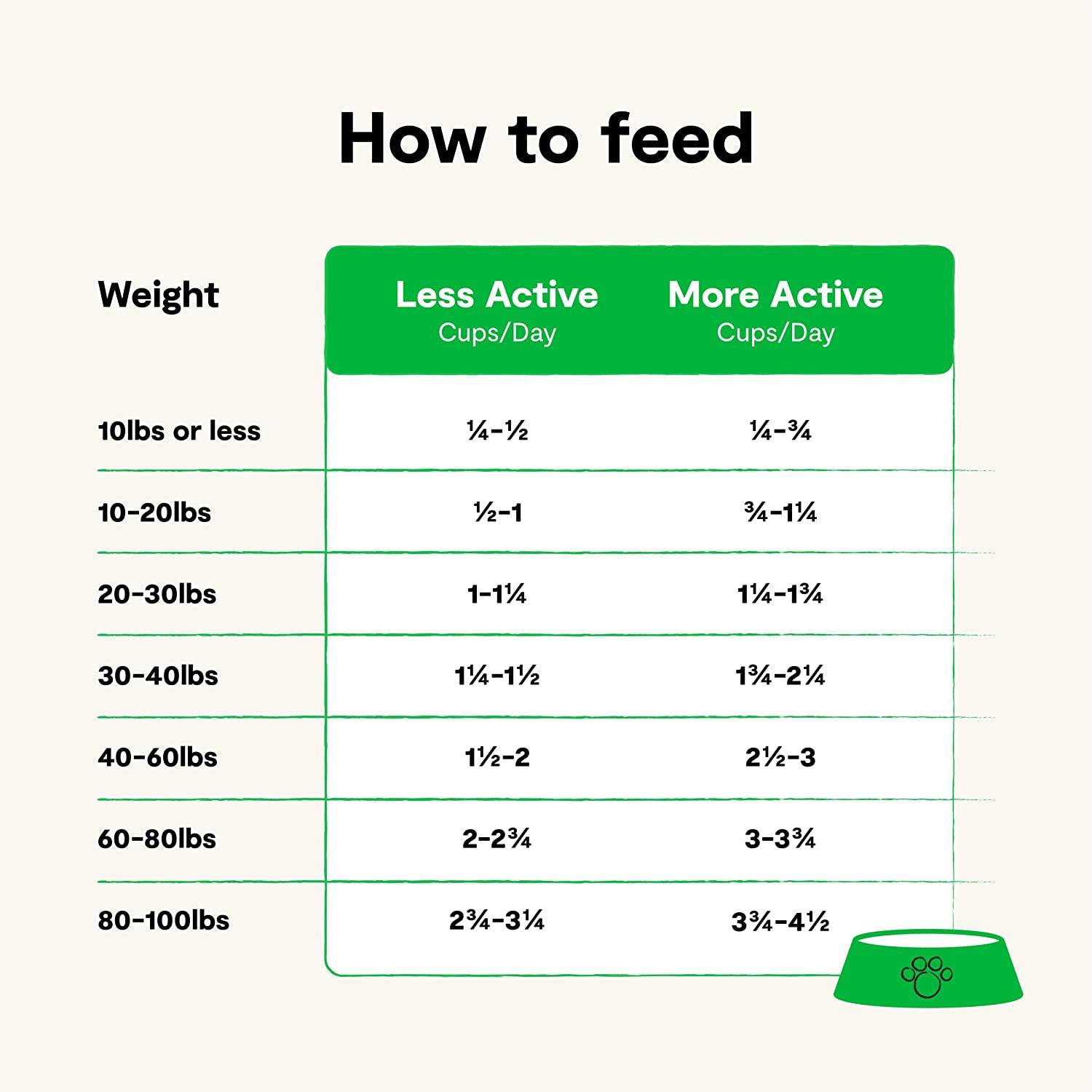 Step-by-step guide on feeding your dog, showing a person pouring kibble into a bowl with a happy dog waiting nearby.