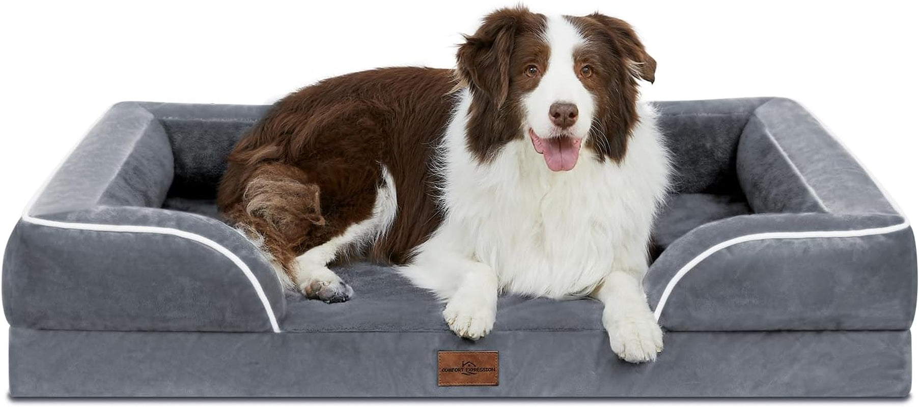 Waterproof Orthopedic Foam Dog Beds for Extra Large Dogs Durable Dog Sofa Pet Bed Washable Removable Cover with Zipper and Bolster