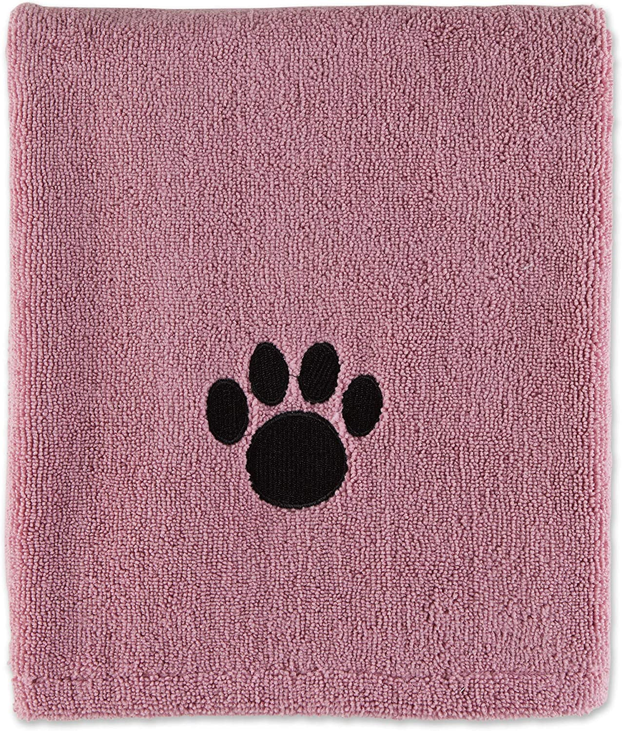 Bone Dry Pet Grooming Towel Collection Absorbent Microfiber X-Large, 41X23.5", Embroidered Gray