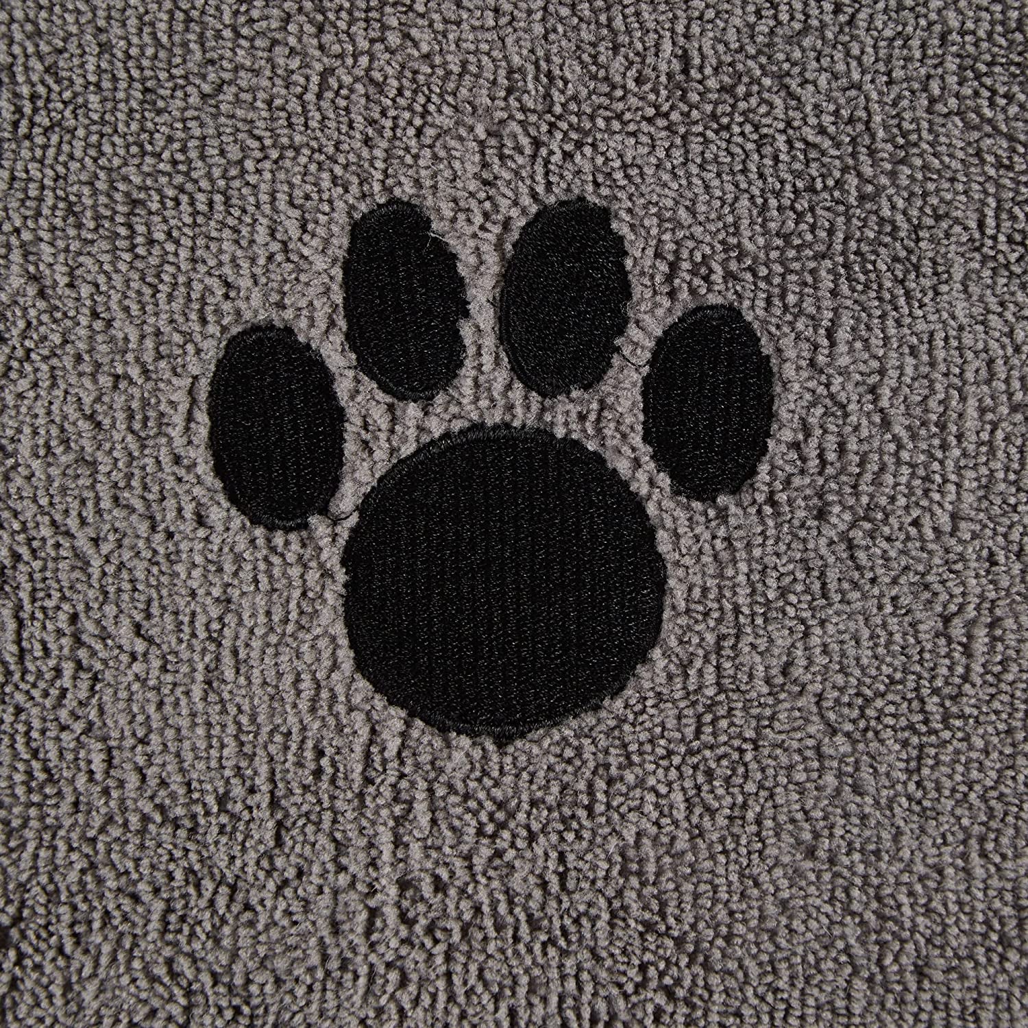 Bone Dry Pet Grooming Towel Collection Absorbent Microfiber X-Large, 41X23.5", Embroidered Gray