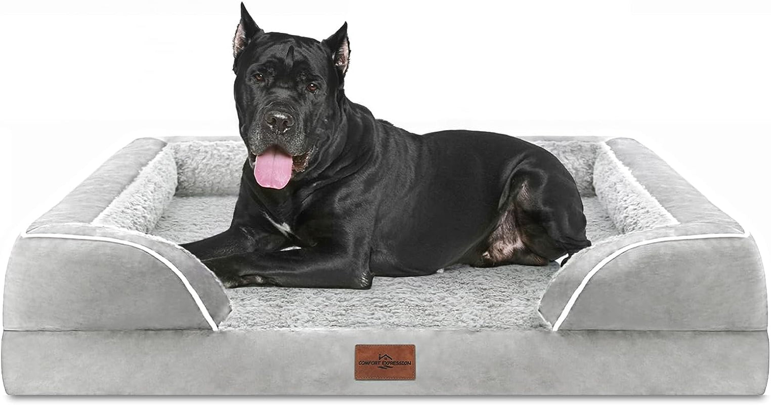 Waterproof Orthopedic Foam Dog Beds for Extra Large Dogs Durable Dog Sofa Pet Bed Washable Removable Cover with Zipper and Bolster