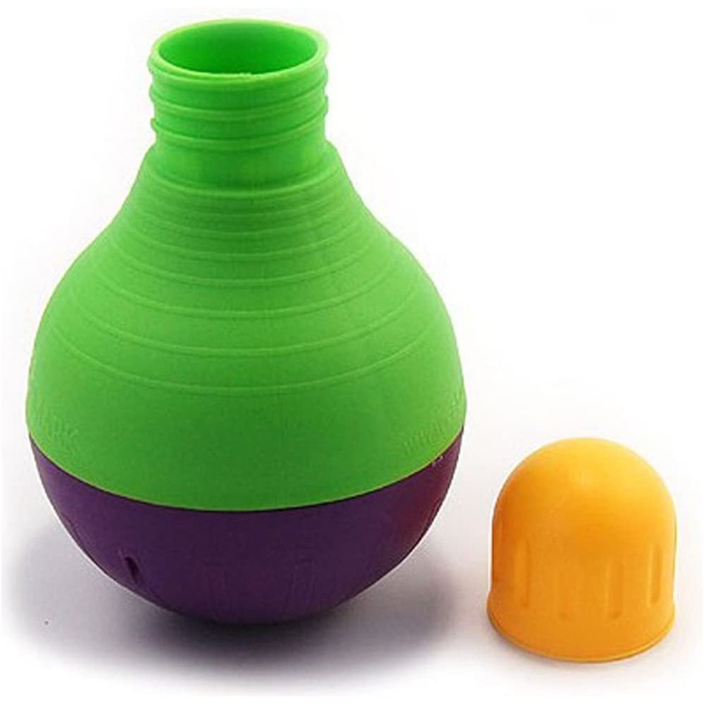 Starmark Bob-A-Lot Interactive Dog Pet Toy, Large, Yellow/Green/Purple - HappyTails