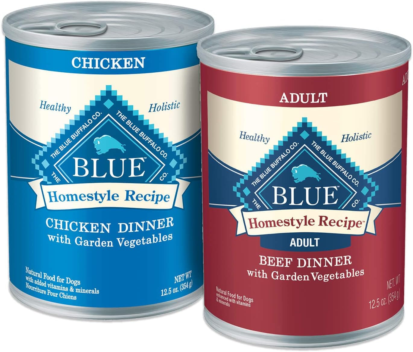 Blue Buffalo Homestyle Recipe Natural Adult Wet Dog Food, Chicken 12.5 Oz Cans (Pack of 12)