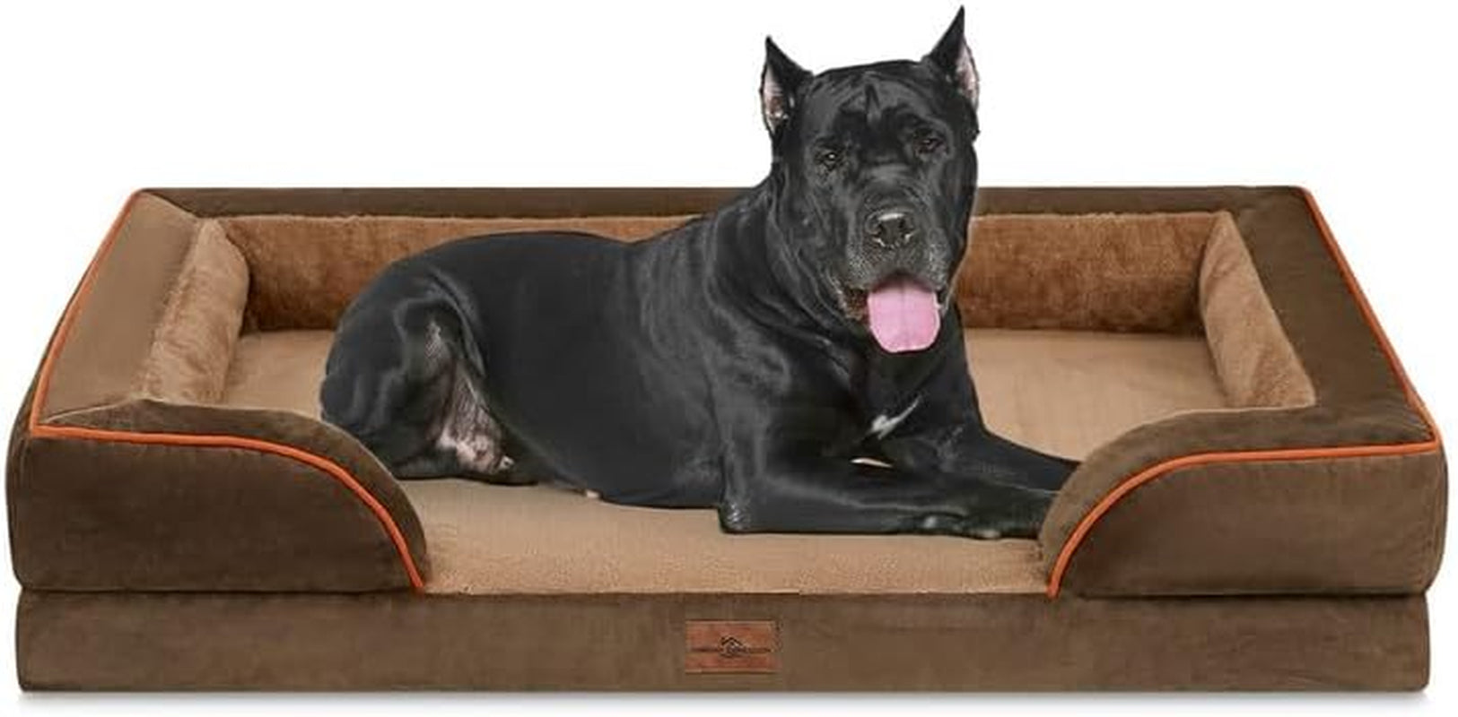 Waterproof Orthopedic Foam Dog Beds for Extra Large Dogs Durable Dog Sofa Pet Bed Washable Removable Cover with Zipper and Bolster