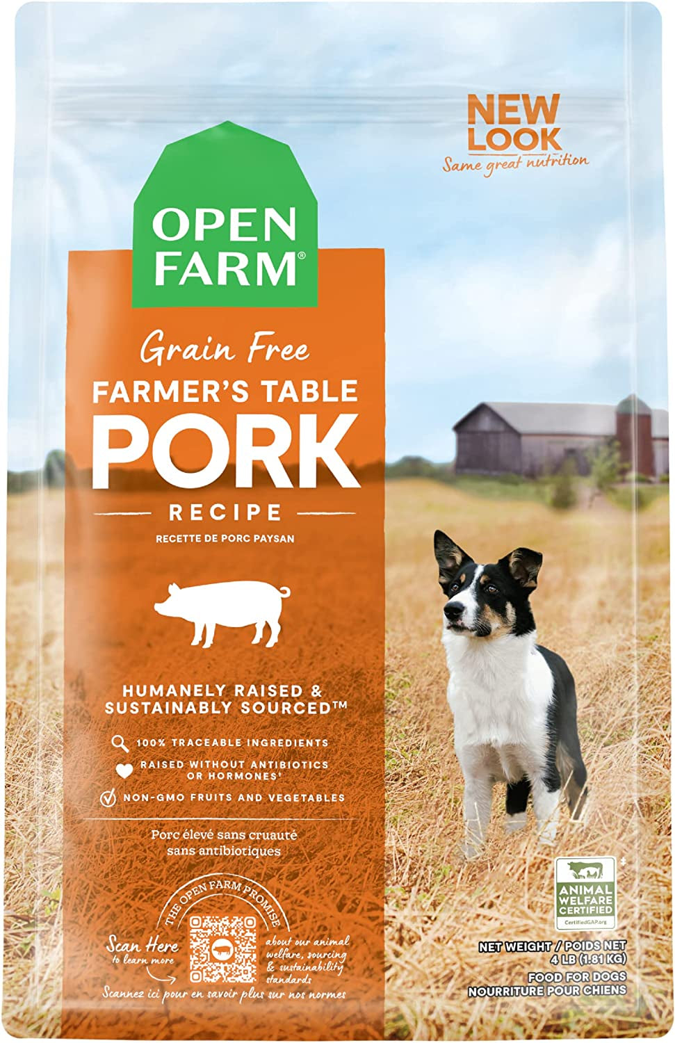 Open Farm Grass-Fed Beef Grain-Free Dry Dog Food, 100% Humanely Raised Wagyu Recipe with Non-Gmo Superfoods and No Artificial Flavors or Preservatives, 4 Lbs