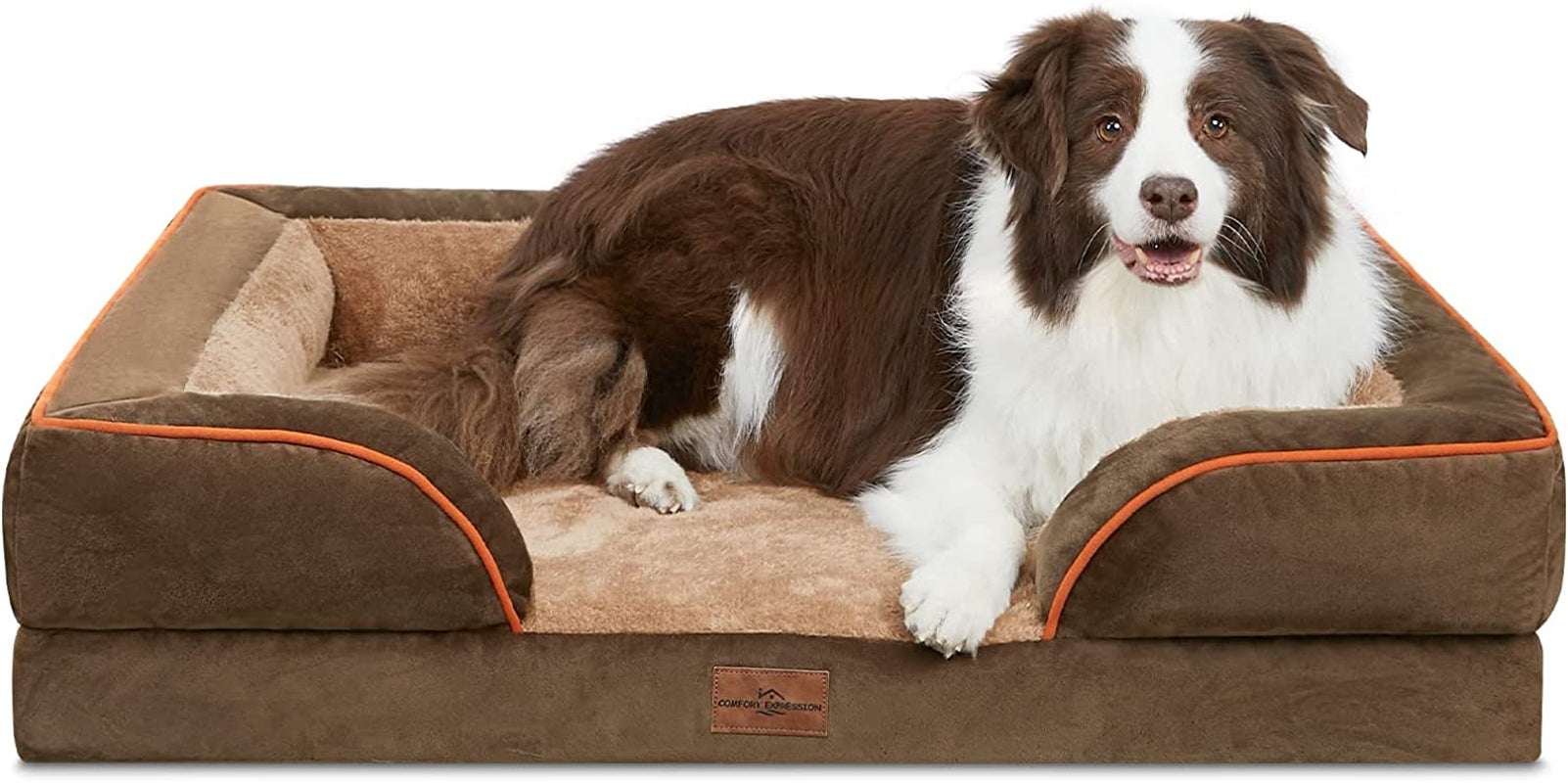 Waterproof Orthopedic Foam Dog Beds for Extra Large Dogs Durable Dog Sofa Pet Bed Washable Removable Cover with Zipper and Bolster