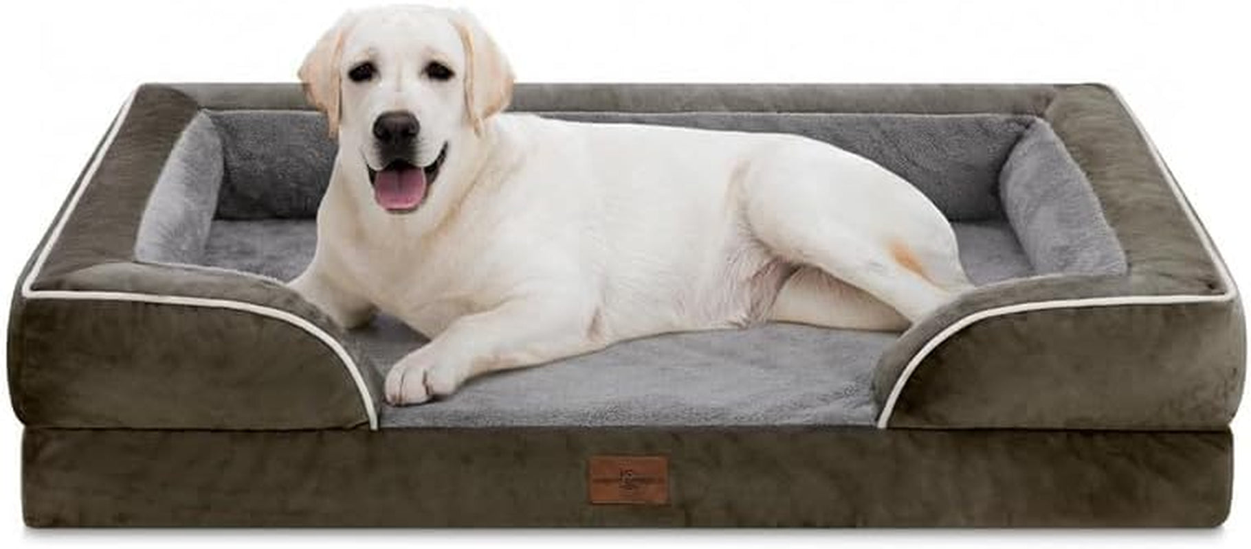 Waterproof Orthopedic Foam Dog Beds for Extra Large Dogs Durable Dog Sofa Pet Bed Washable Removable Cover with Zipper and Bolster