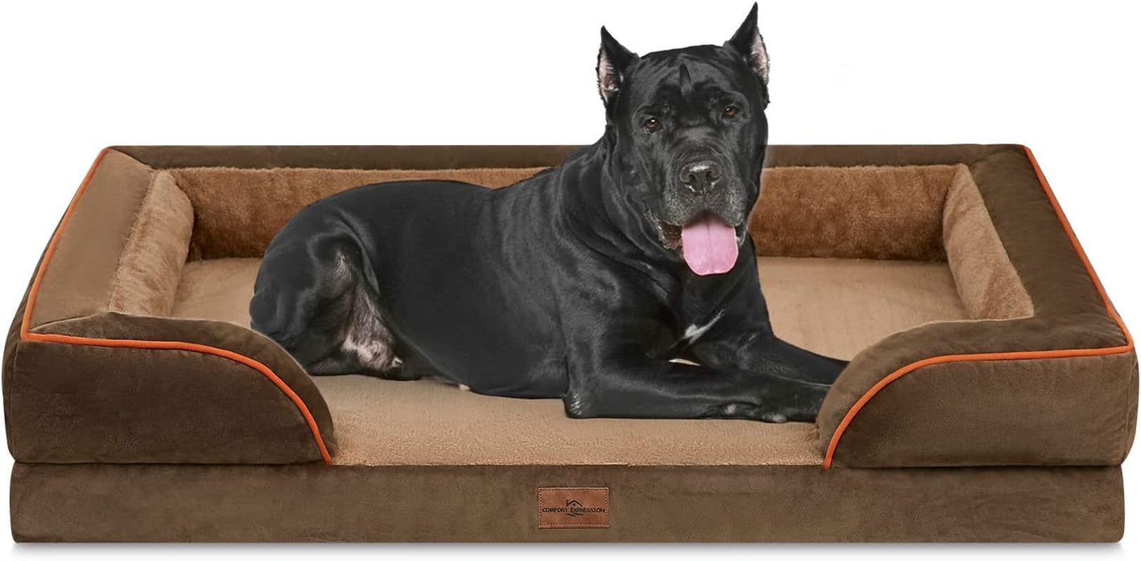 Waterproof Orthopedic Foam Dog Beds for Extra Large Dogs Durable Dog Sofa Pet Bed Washable Removable Cover with Zipper and Bolster