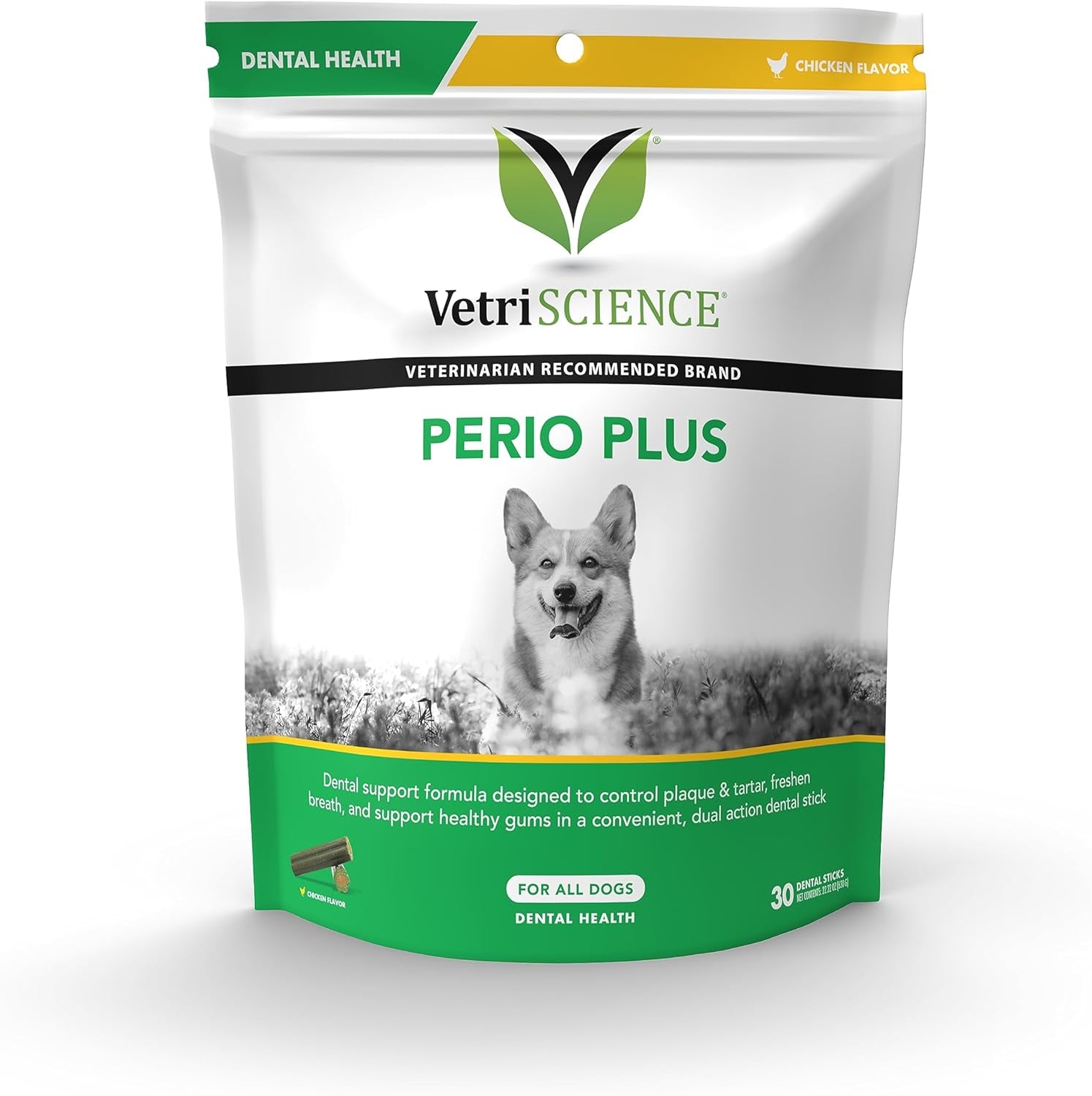 VETRISCIENCE Perio Support Teeth Cleaning Dental Powder for Dogs and Cats, up to 192 Servings – Clinically Proven to Reduce Plaque and Tartar