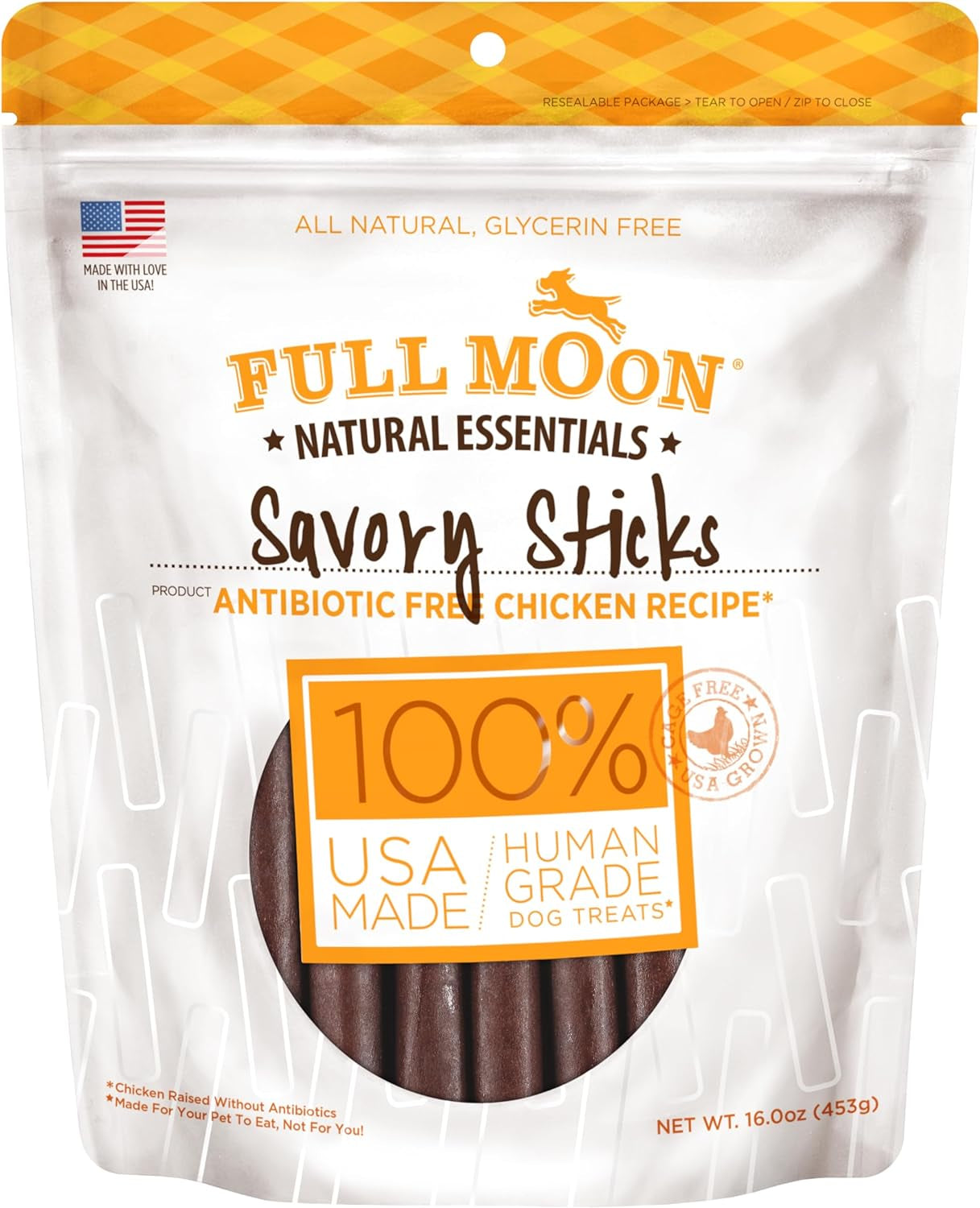 Full Moon All Natural Human Grade Dog Treats, Essential Beef Savory Sticks, 22 Ounce, 1.375 Pound (Pack of 1)