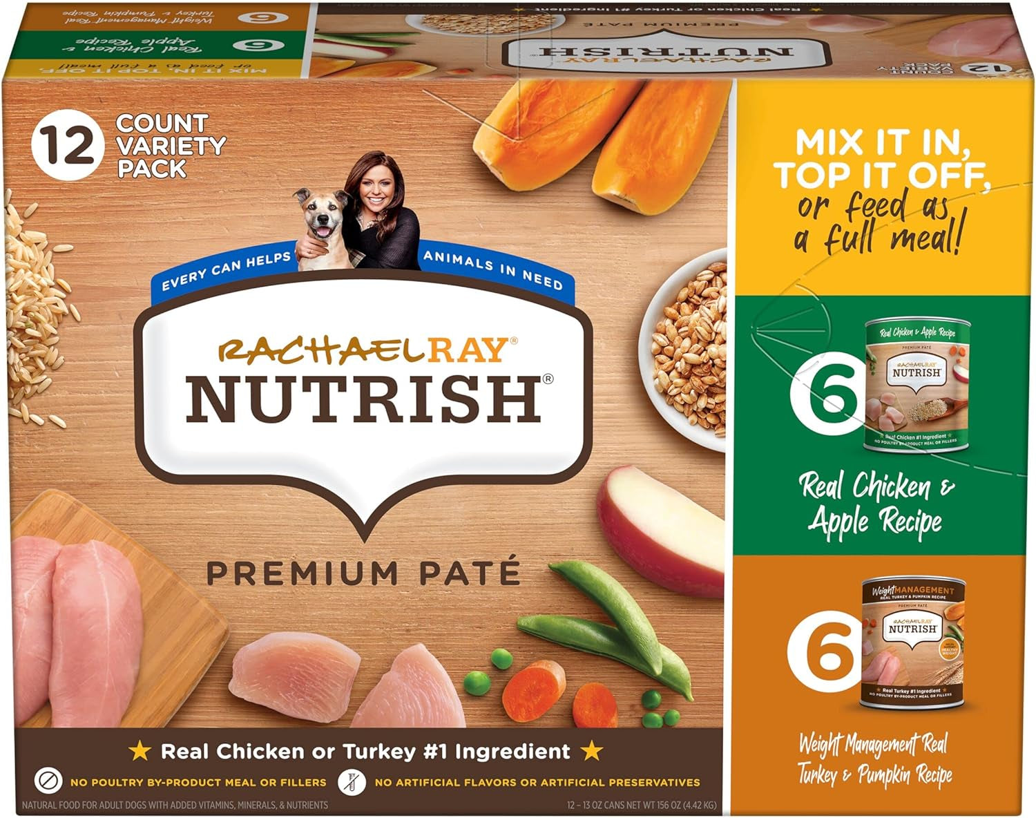 Rachael Ray Nutrish Gentle Digestion Premium Pate Wet Dog Food, Real Chicken, Pumpkin & Salmon, 13 Ounce Can (Pack of 12)