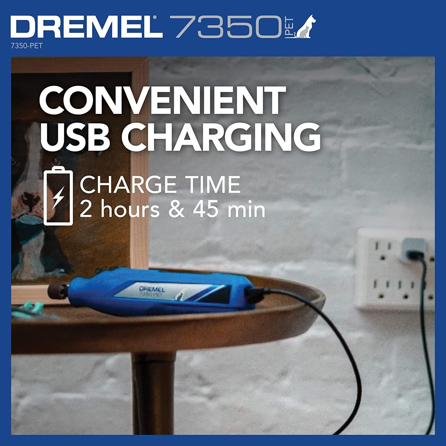 Dremel 7350-PET 4V Pet & Dog Nail Grinder, Easy-To-Use & Safe Nail Trimmer, Professional Pet Grooming Kit - Works on Large, Medium, Small Dogs & Cats - HappyTails