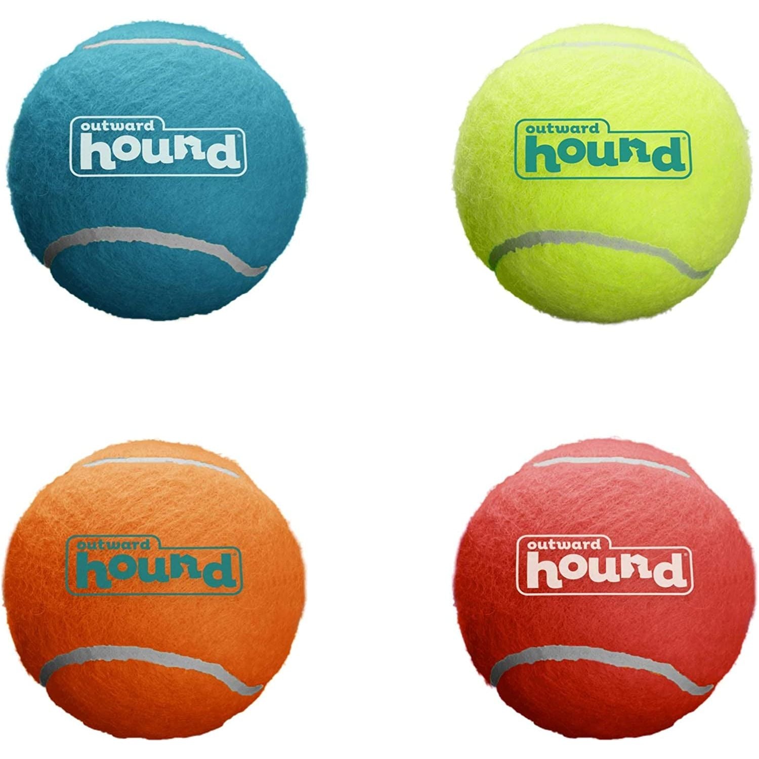 Outward Hound Squeaker Ballz Fetch Dog Toy, Medium - 4 Pack - HappyTails