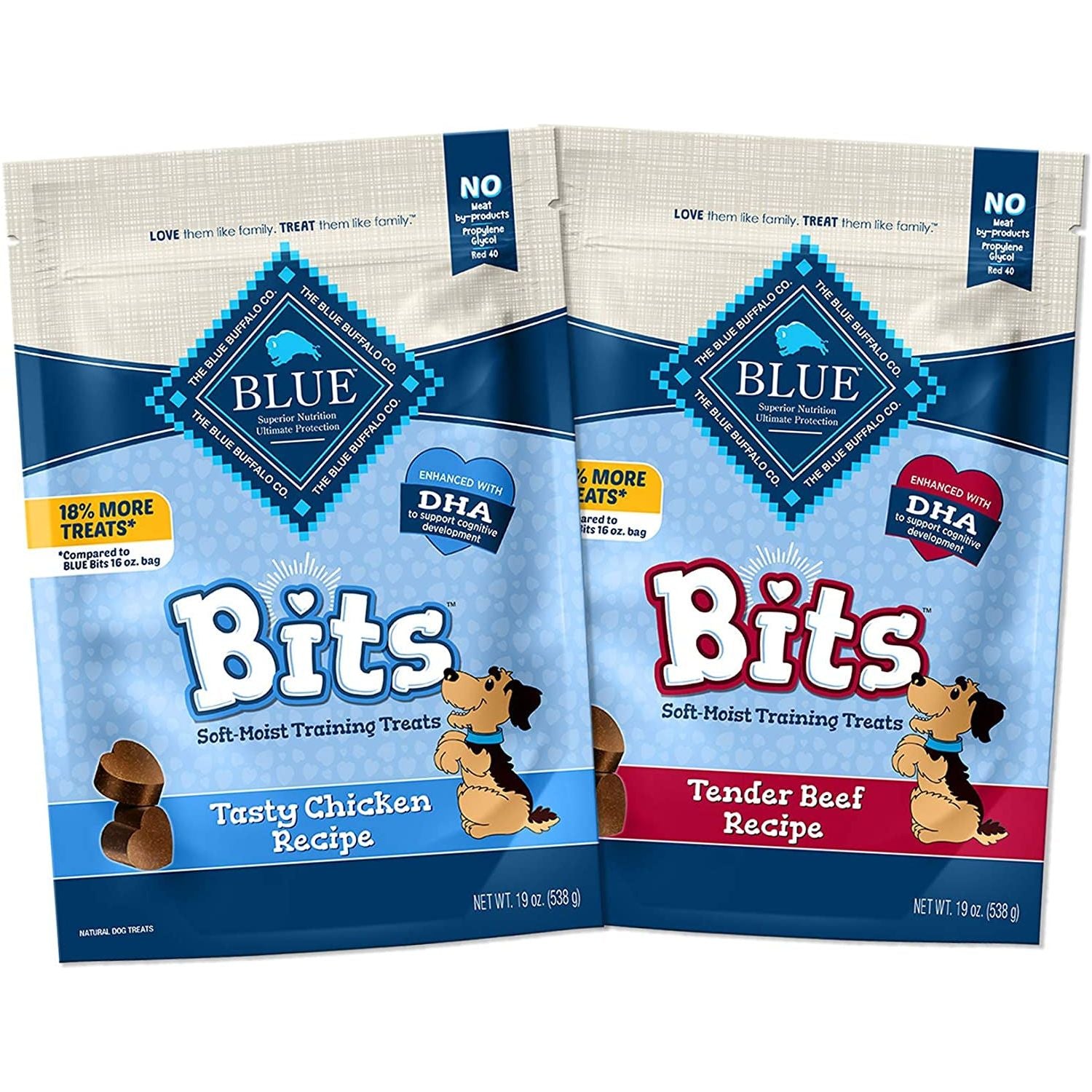 Blue Buffalo BLUE Bits Natural Soft-Moist Training Dog Treats, Chicken Recipe 19-Oz Bag - HappyTails