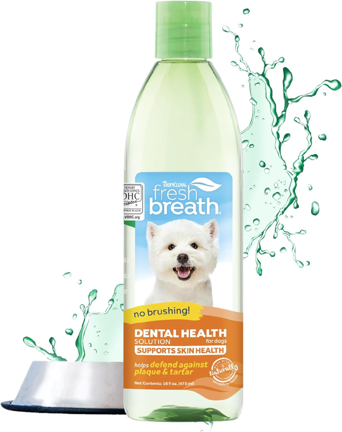 Tropiclean Fresh Breath Original | Dog Oral Care Water Additive | Dog Breath Freshener Additive for Dental Health | VOHC Certified | Made in the USA | 33.8 Oz.