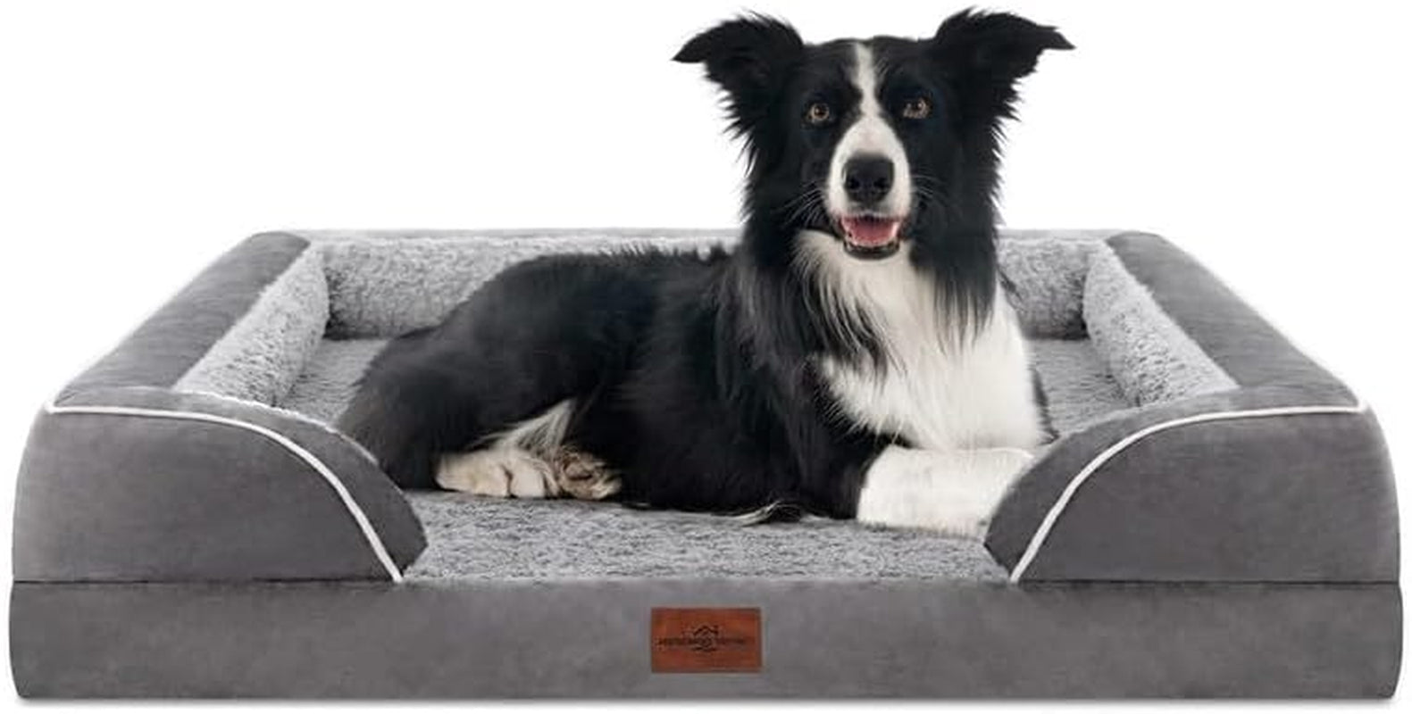 Waterproof Orthopedic Foam Dog Beds for Extra Large Dogs Durable Dog Sofa Pet Bed Washable Removable Cover with Zipper and Bolster