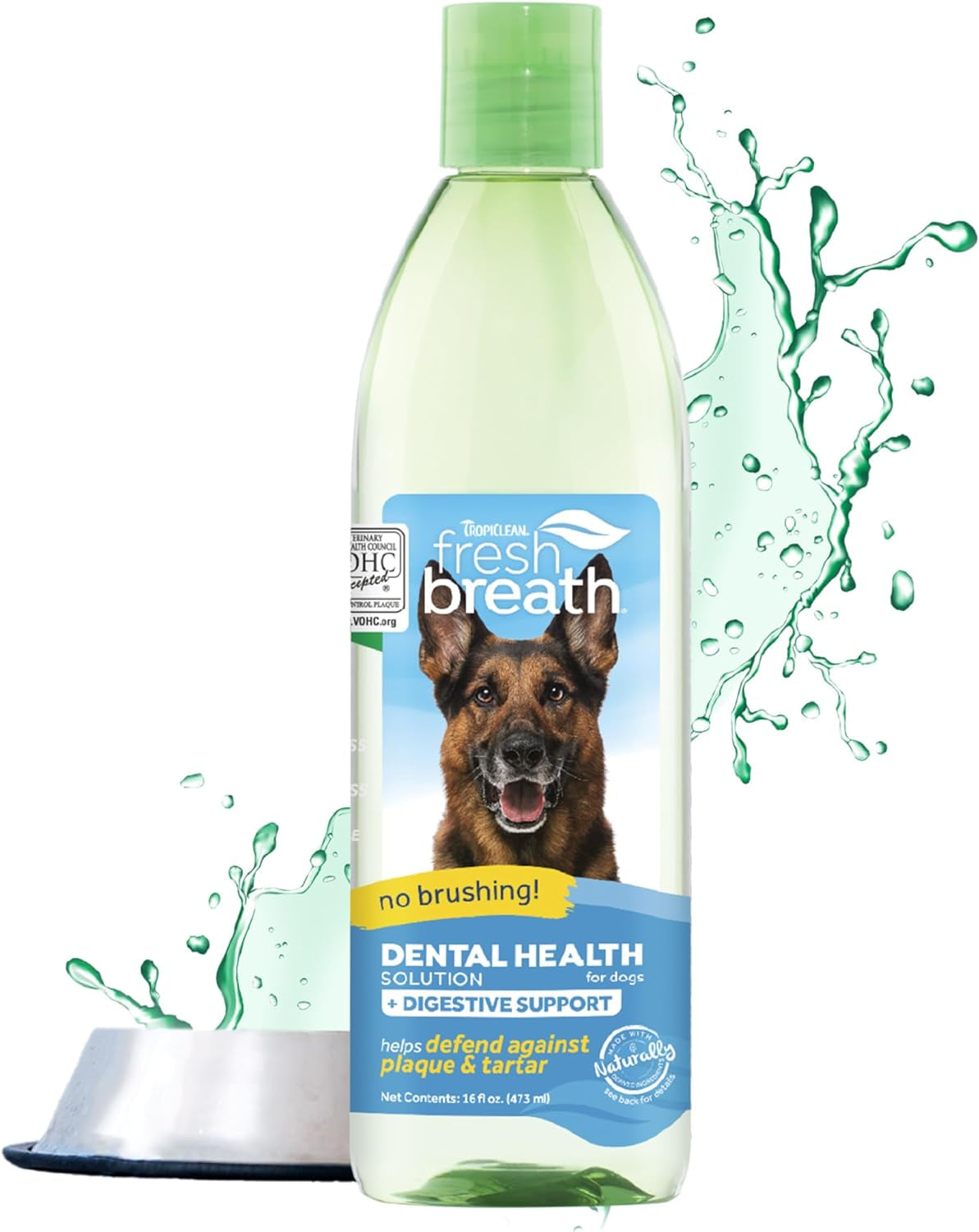 Tropiclean Fresh Breath Original | Dog Oral Care Water Additive | Dog Breath Freshener Additive for Dental Health | VOHC Certified | Made in the USA | 33.8 Oz.