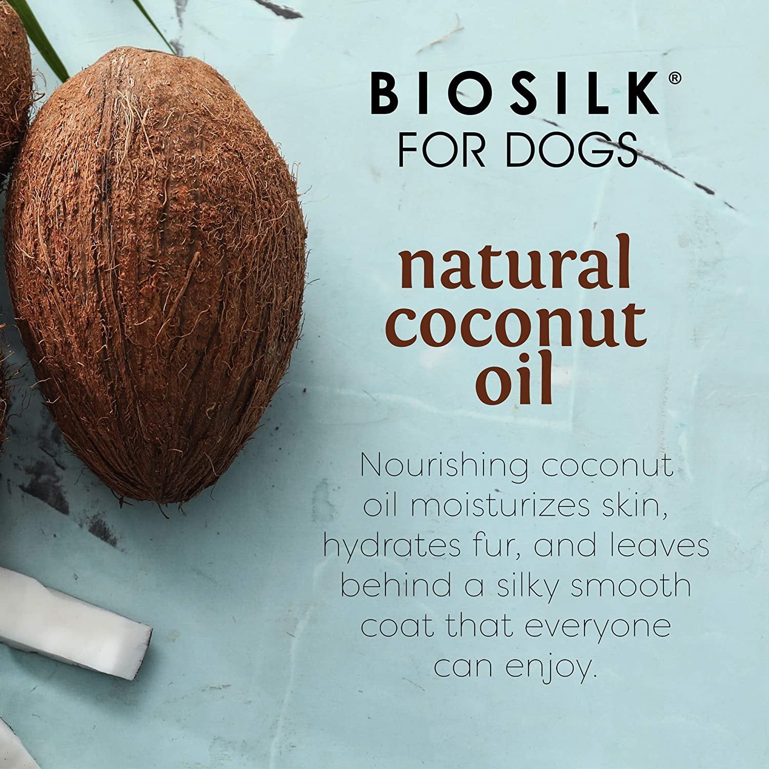 Biosilk for Dogs Silk Therapy Shampoo with Organic Coconut Oil | Coconut Dog Shampoo Waterless Shampoo | Dry Dog Shampoo from Silk Therapy for Fresh Dog Coats,Beige - HappyTails