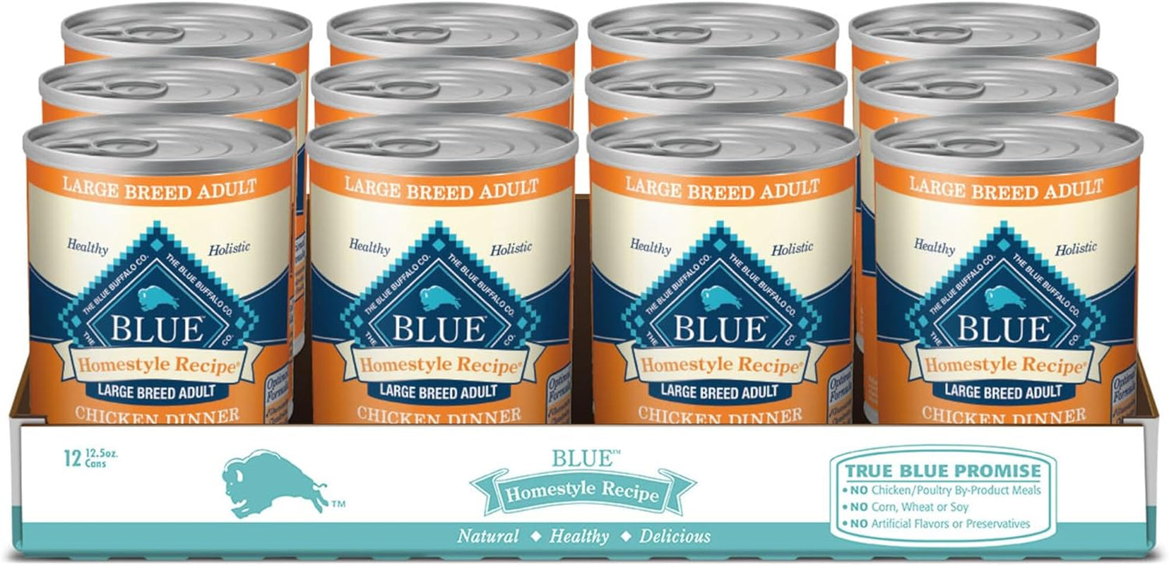 Blue Buffalo Homestyle Recipe Natural Adult Wet Dog Food, Chicken 12.5 Oz Cans (Pack of 12)