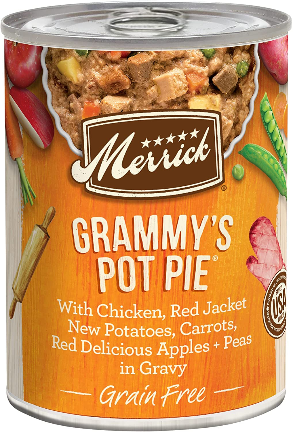 Merrick Grain Free Premium and Natural Canned Dog Food, Soft and Healthy Wet Recipe, Real Beef Lamb and Bison - (Pack of 12) 12.7 Oz. Cans