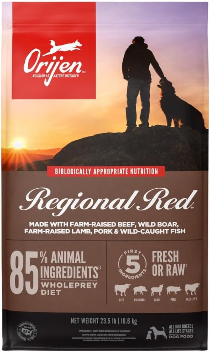 ORIJEN REGIONAL RED Dry Dog Food, Grain Free and Poultry Free Dog Food, Fresh or Raw Ingredients, 13Lb