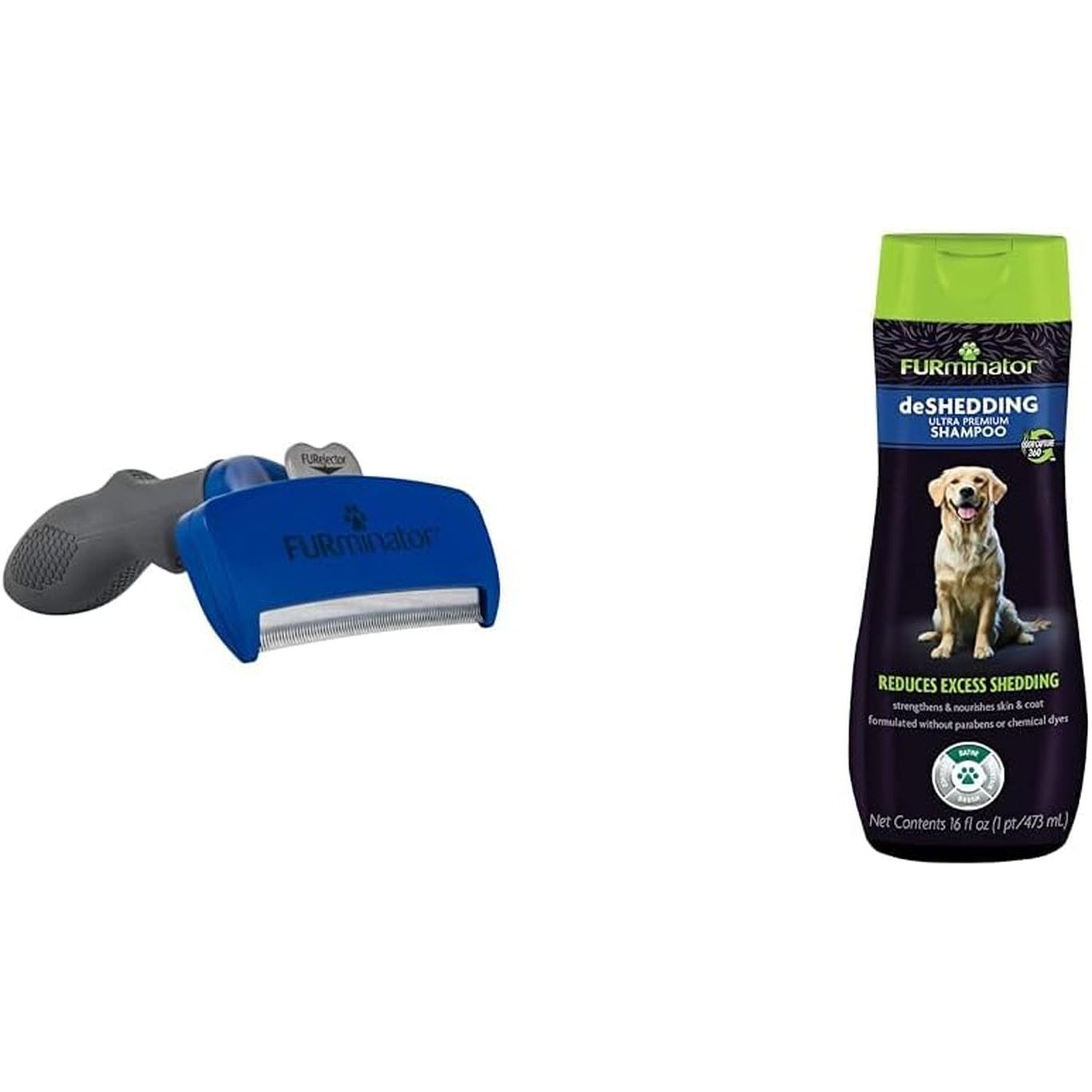 Furminator Undercoat Deshedding Tool for Dogs, Deshedding Brush for Dogs, Removes Loose Hair and Combats Dog Shedding,Blue - HappyTails