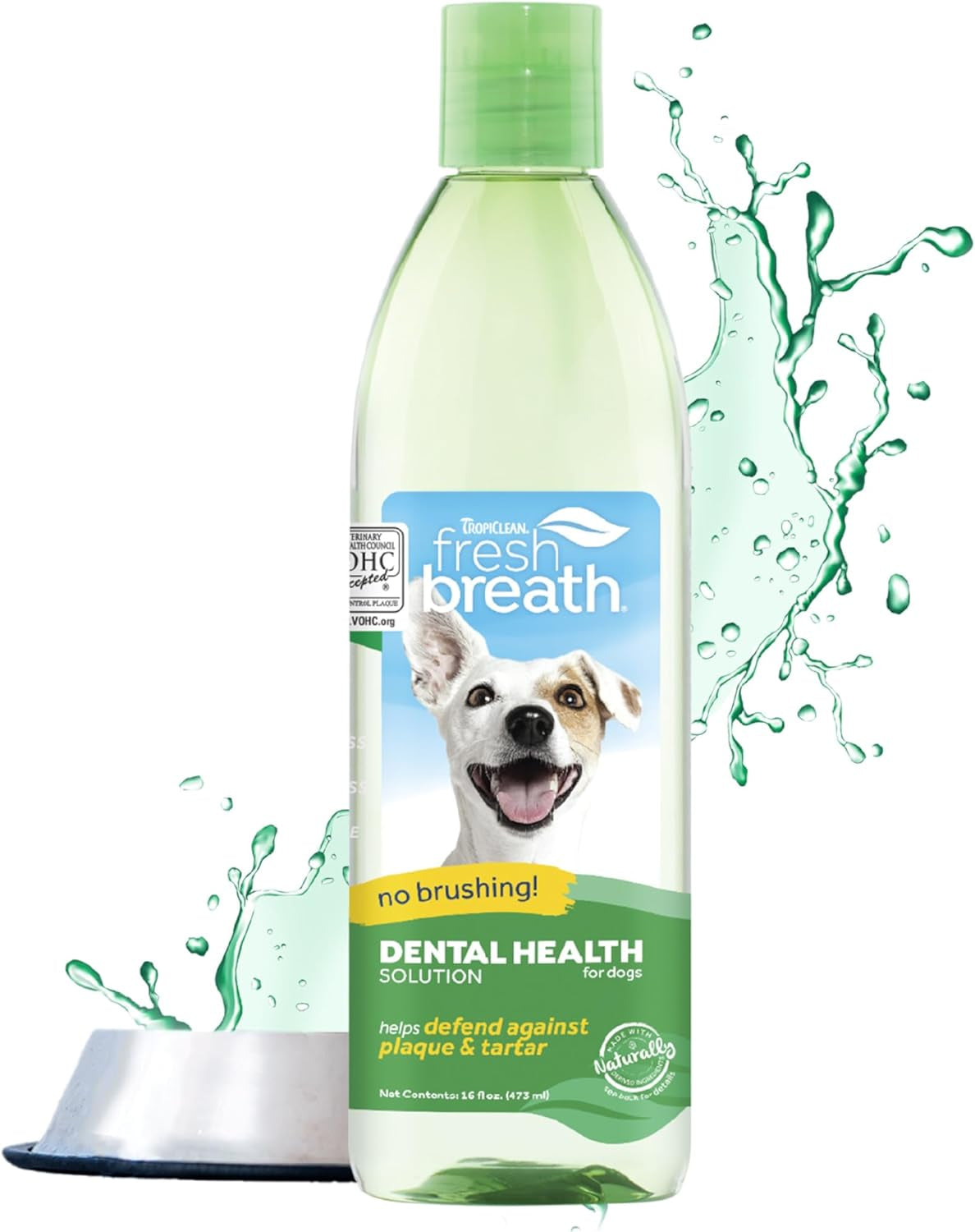 Tropiclean Fresh Breath Original | Dog Oral Care Water Additive | Dog Breath Freshener Additive for Dental Health | VOHC Certified | Made in the USA | 33.8 Oz.