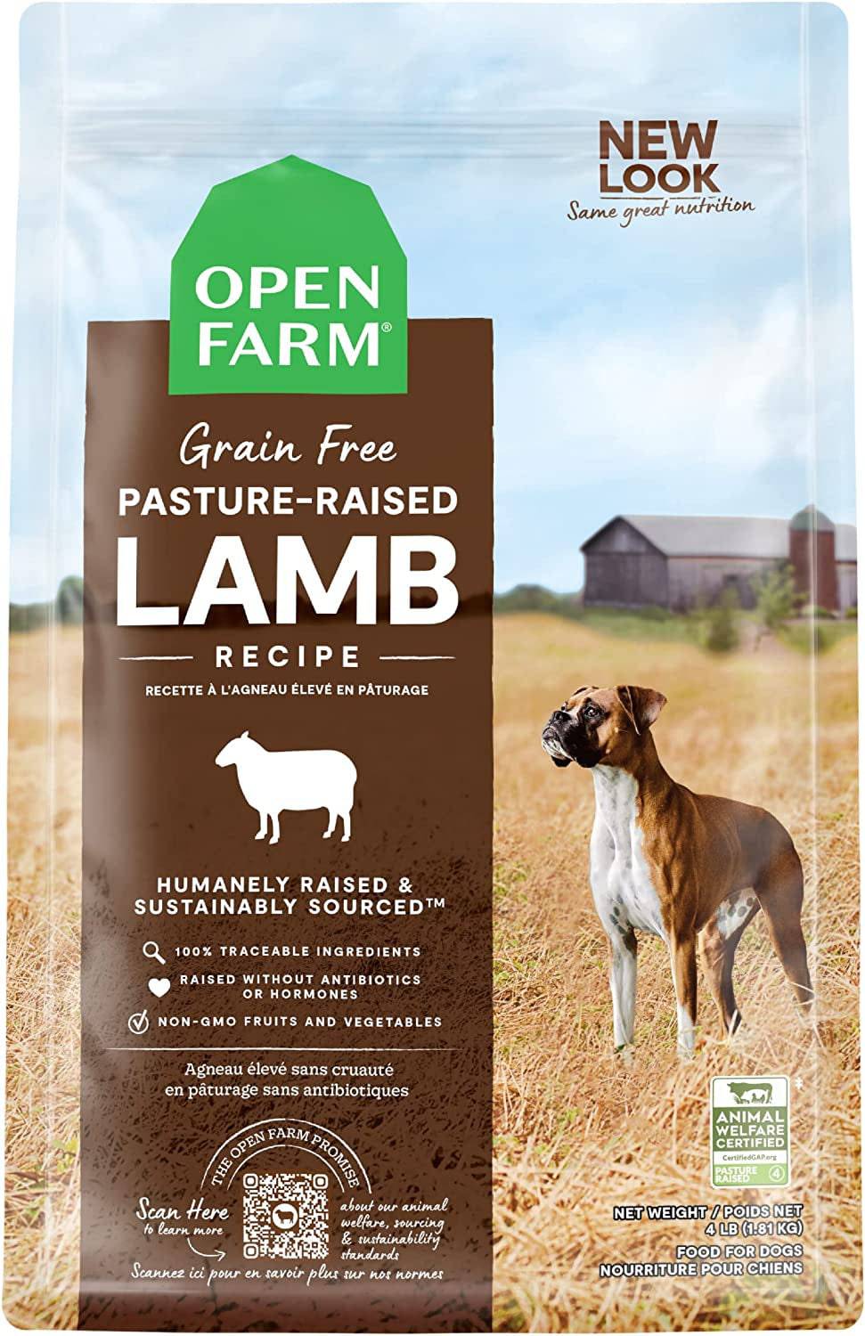 Open farm grain free pasture - raised lamb recipe dry dog food