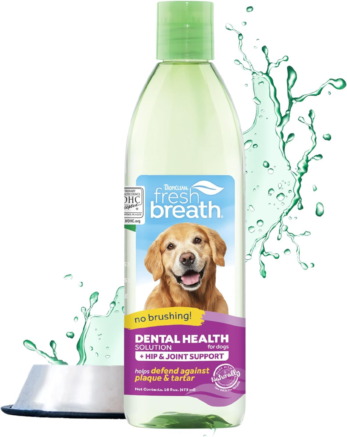 Tropiclean Fresh Breath Original | Dog Oral Care Water Additive | Dog Breath Freshener Additive for Dental Health | VOHC Certified | Made in the USA | 33.8 Oz.