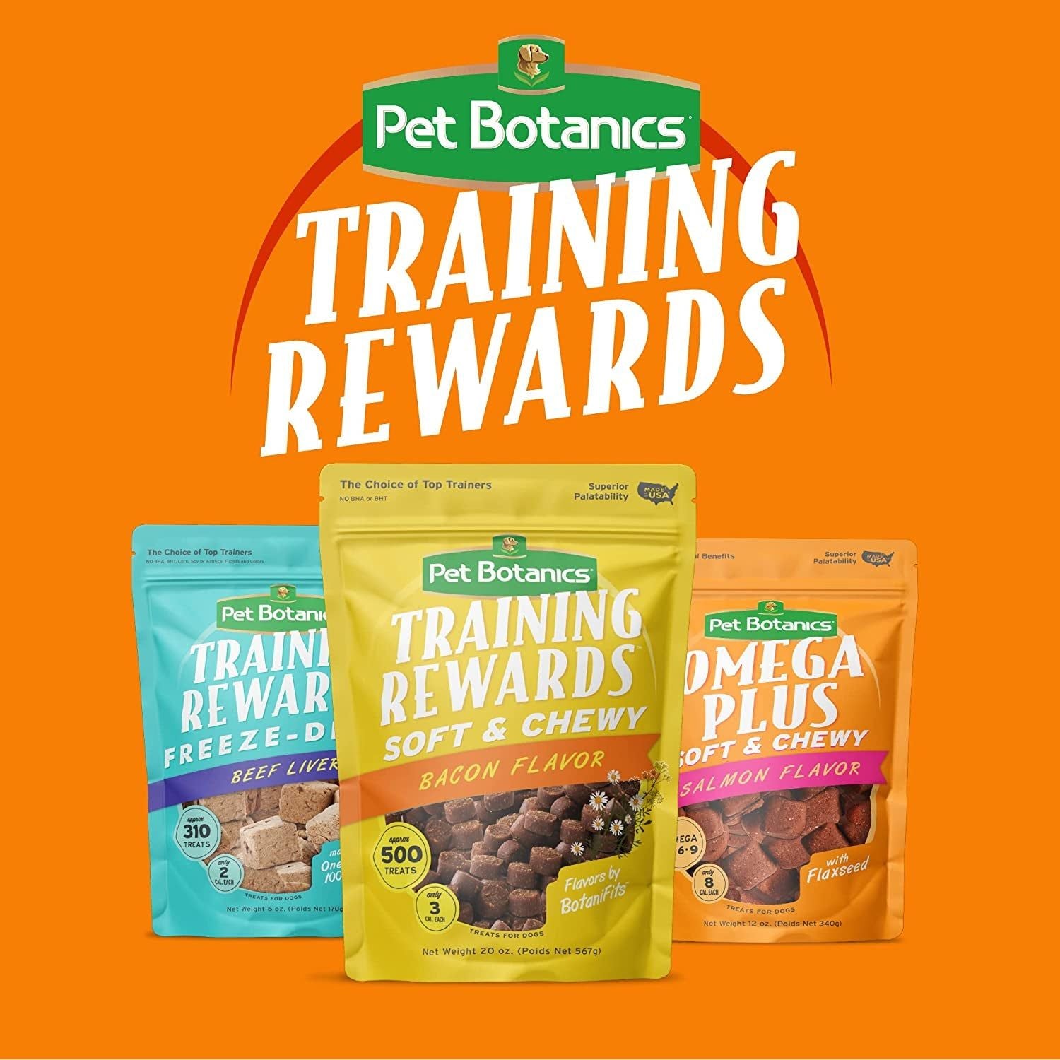 Pet Botanics Training Rewards Treats for Dogs, Made with Real Pork Liver, Focuses, Motivates, Rewards, Speeds up Learning Curve, No BHA, BHT, Ethoxyquin, Bacon, 20 Oz (1 Pack) - HappyTails