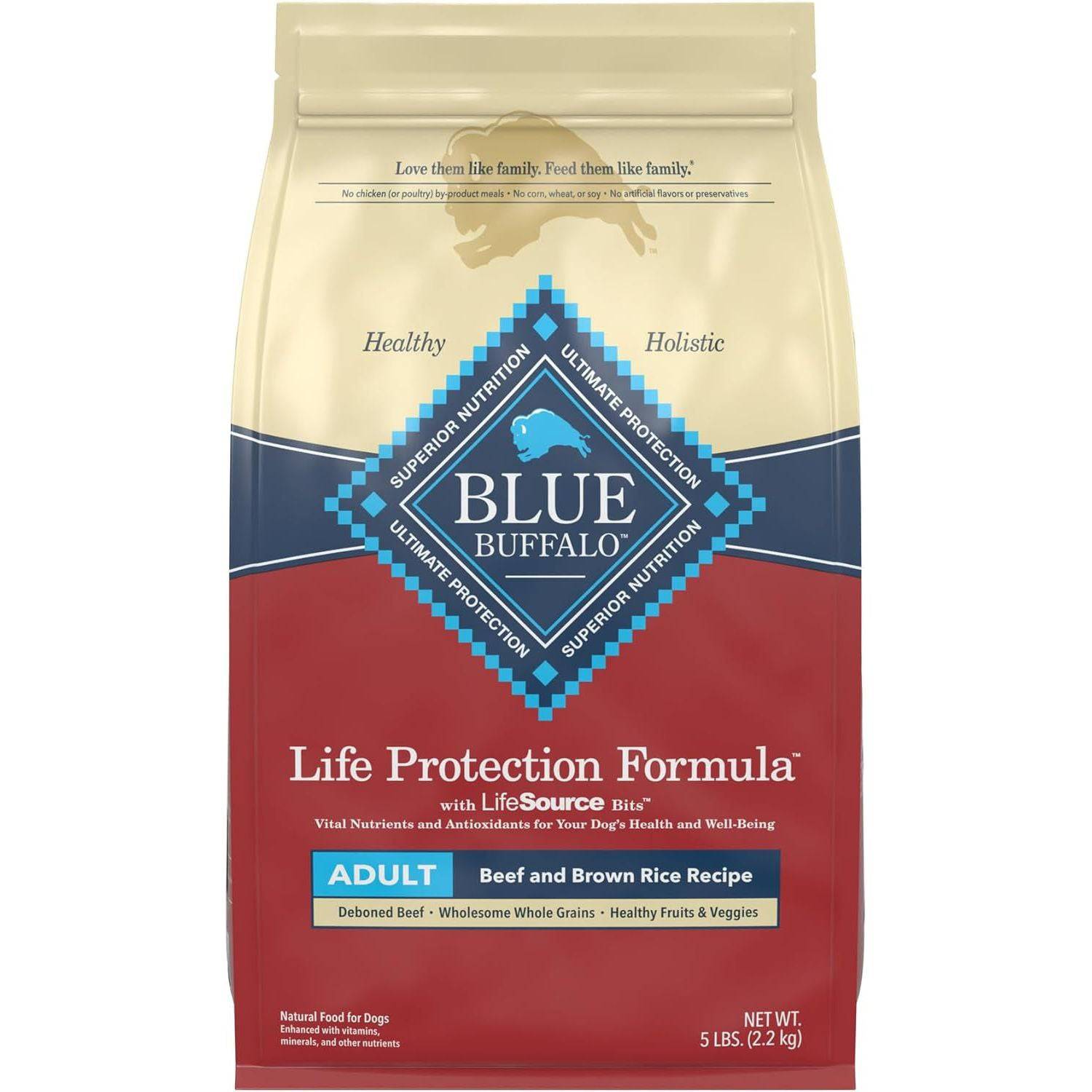 Blue Buffalo Life Protection Formula Natural Adult Dry Dog Food, Chicken and Brown Rice 15-Lb - HappyTails