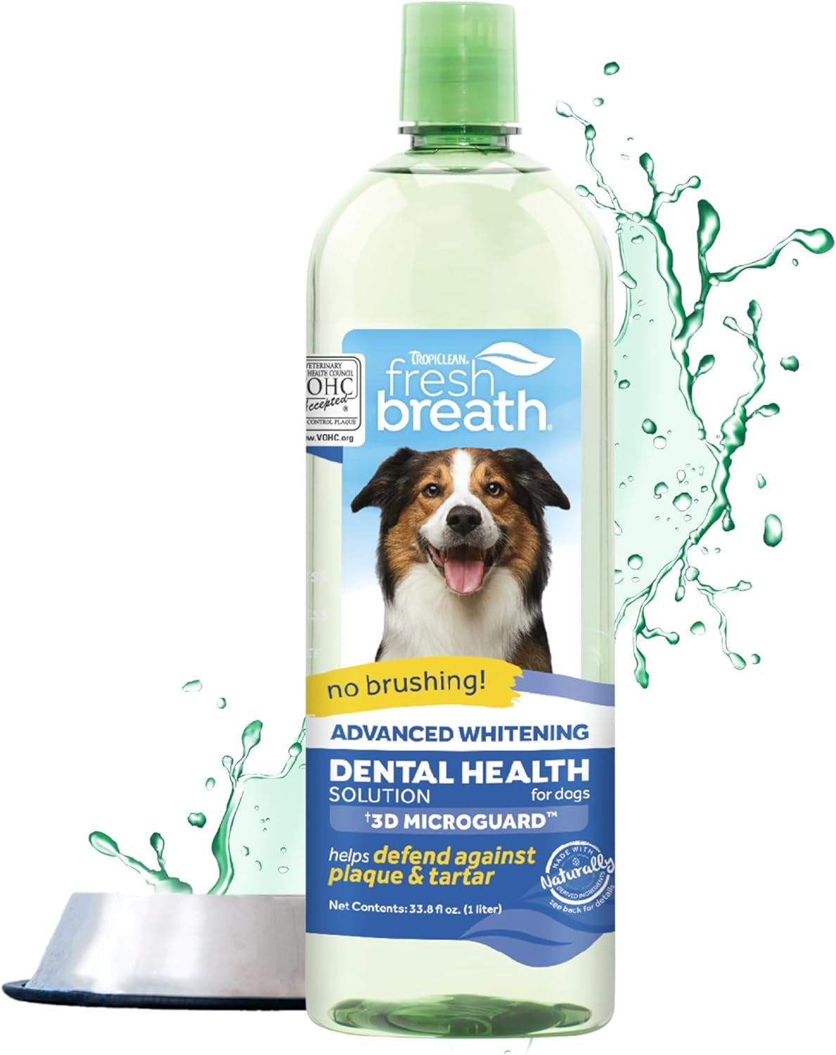 Tropiclean Fresh Breath Original | Dog Oral Care Water Additive | Dog Breath Freshener Additive for Dental Health | VOHC Certified | Made in the USA | 33.8 Oz.