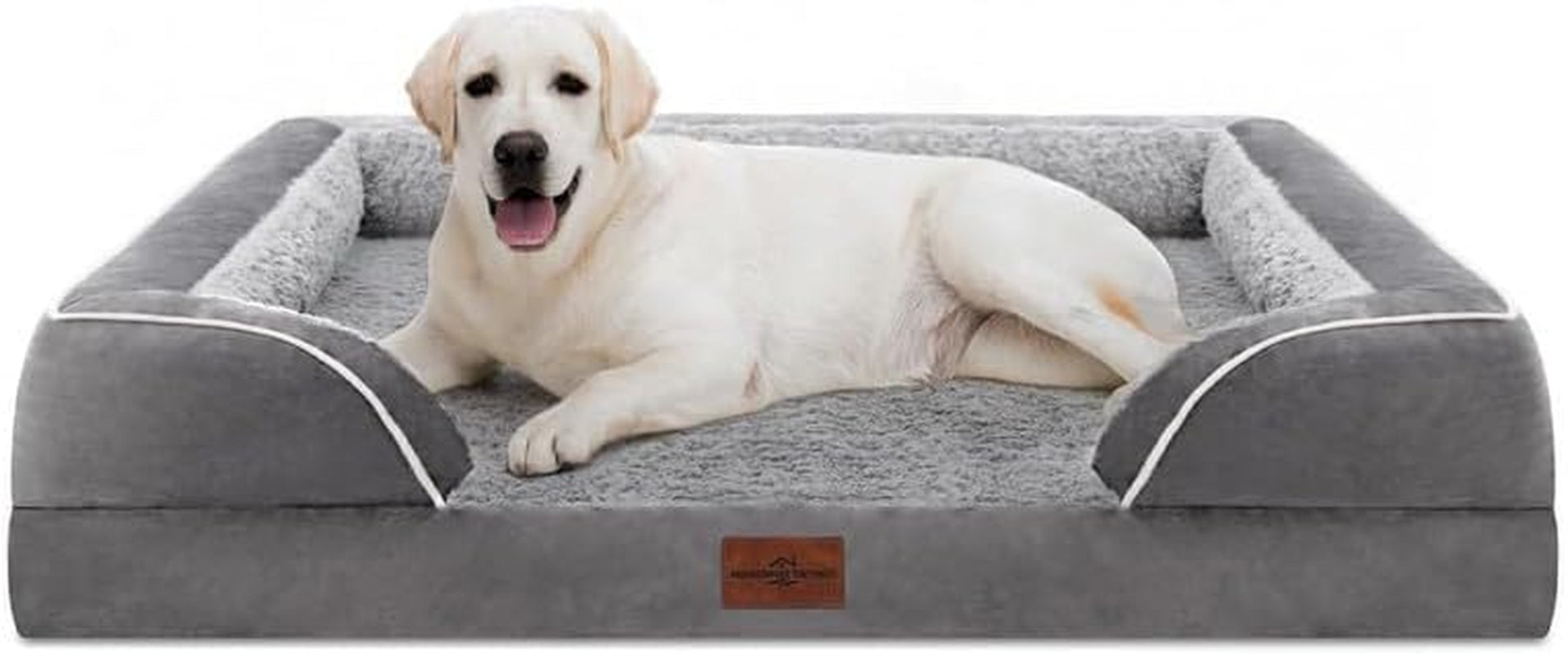 Waterproof Orthopedic Foam Dog Beds for Extra Large Dogs Durable Dog Sofa Pet Bed Washable Removable Cover with Zipper and Bolster