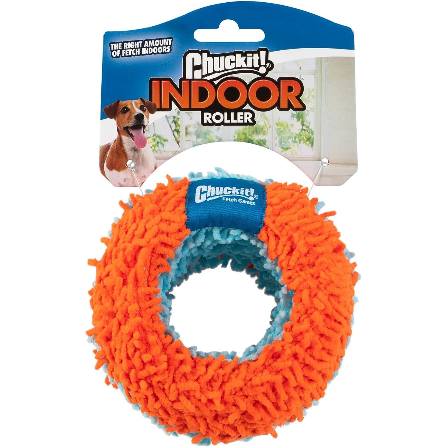 Chuckit! Indoor Fetch Ball Dog Toy (4.75 Inch), Orange and Blue - HappyTails