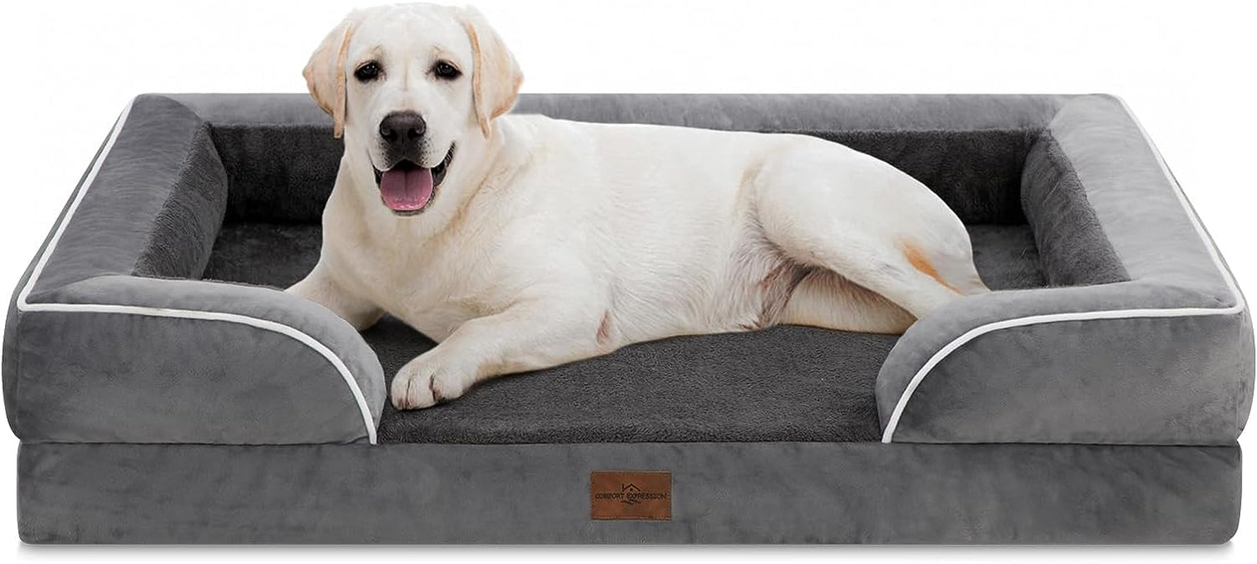 Waterproof Orthopedic Foam Dog Beds for Extra Large Dogs Durable Dog Sofa Pet Bed Washable Removable Cover with Zipper and Bolster