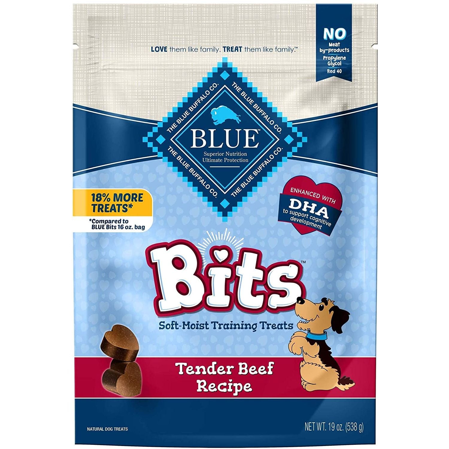 Blue Buffalo BLUE Bits Natural Soft-Moist Training Dog Treats, Chicken Recipe 19-Oz Bag - HappyTails