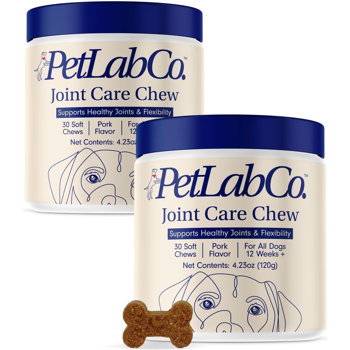 Petlab Co. Joint Care Chews for Dogs - High Levels of Glucosamine, Green Lipped Mussels, Omega 3 and Turmeric - Hip and Joint Supplement for Dogs to Actively Support Mobility - HappyTails