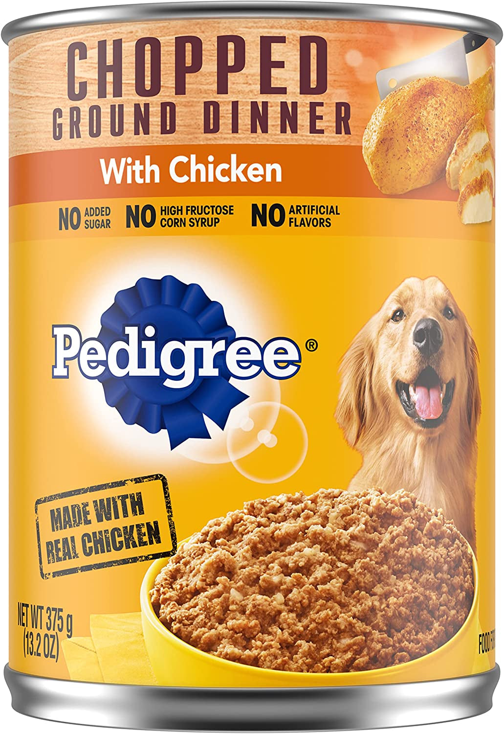 PEDIGREE CHOPPED GROUND DINNER Adult Canned Soft Wet Dog Food Combo with Chicken, Liver & Beef, 13.2 Oz. Cans (Pack of 12)