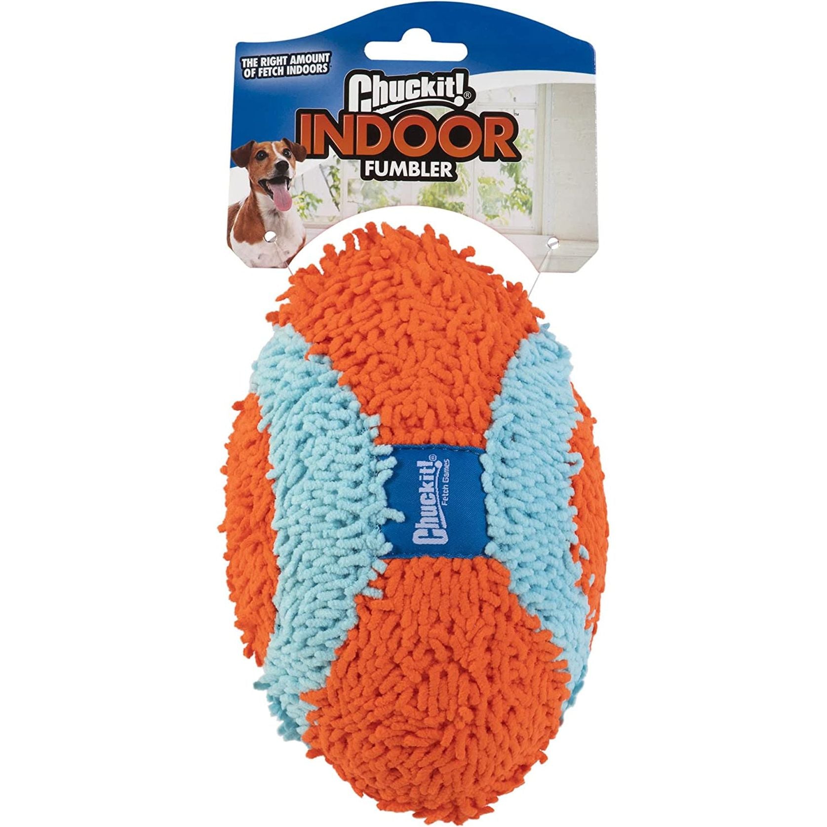 Chuckit! Indoor Fetch Ball Dog Toy (4.75 Inch), Orange and Blue - HappyTails