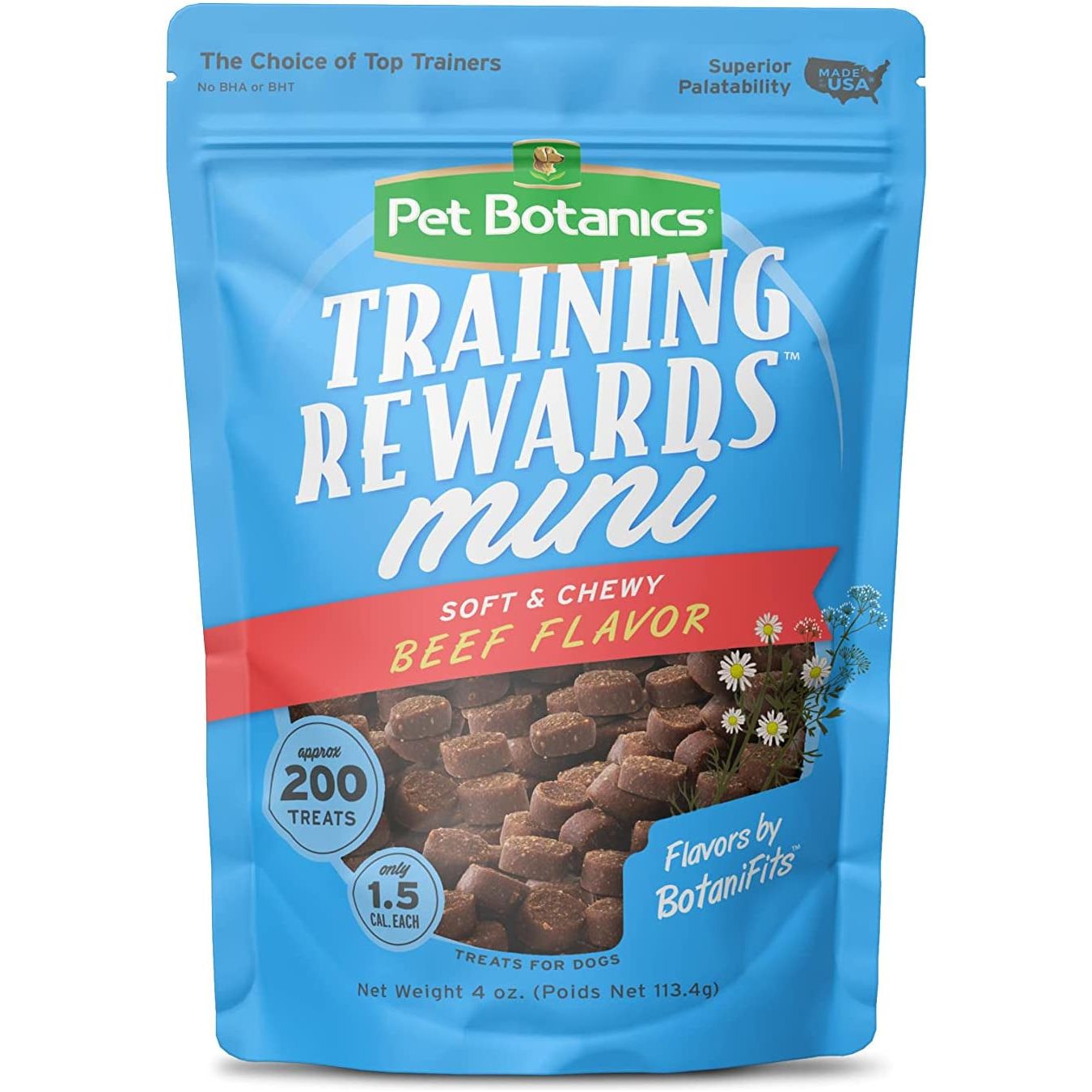 Pet Botanics Training Rewards Treats for Dogs, Made with Real Pork Liver, Focuses, Motivates, Rewards, Speeds up Learning Curve, No BHA, BHT, Ethoxyquin, Bacon, 20 Oz (1 Pack) - HappyTails