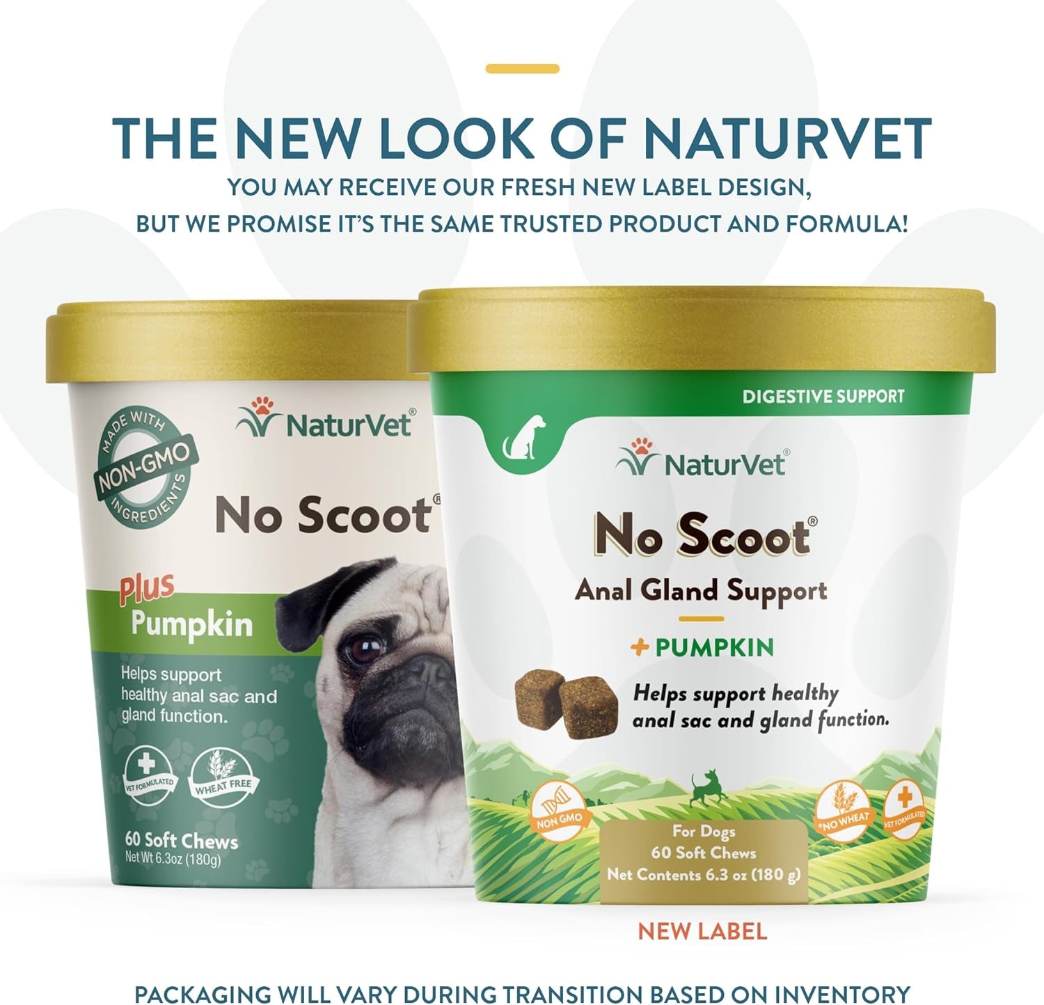 Naturvet - No Scoot for Dogs - 60 Soft Chews - plus Pumpkin - Supports Healthy Anal Gland & Bowel Function - Enhanced with Beet Pulp & Psyllium Husk